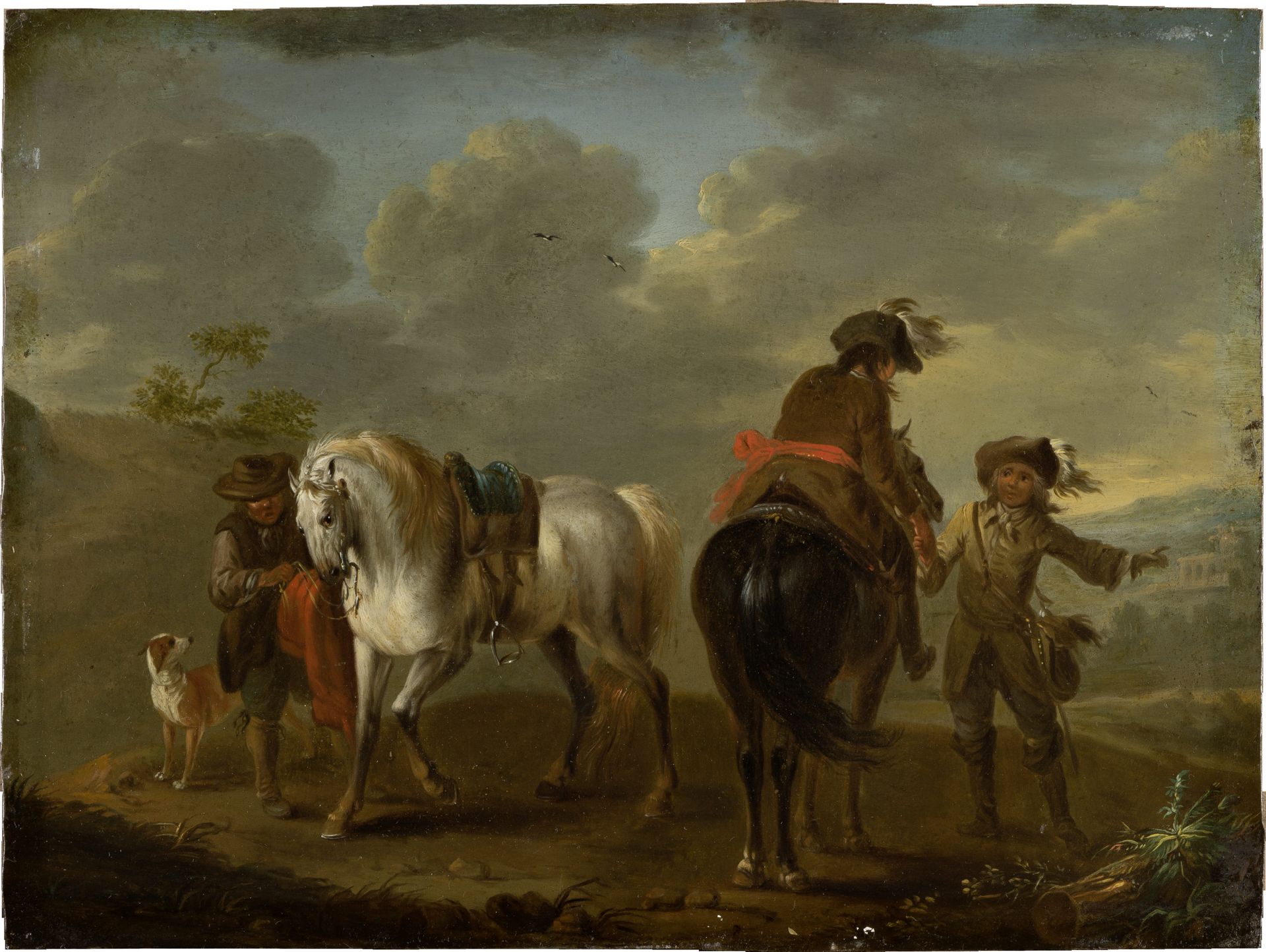 Stehender weiblicher Akt mit ornamentaler Draperie by Ludwig Raders