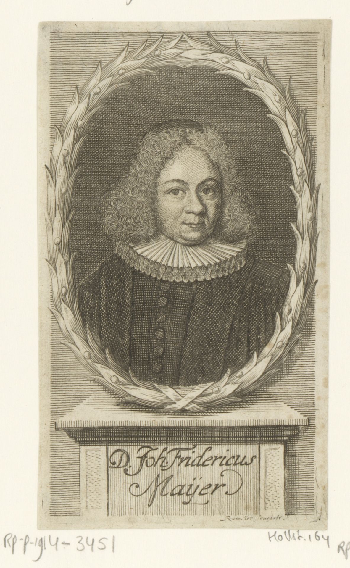 Portret van Johann Friedrich Mayer by Christian Romstet