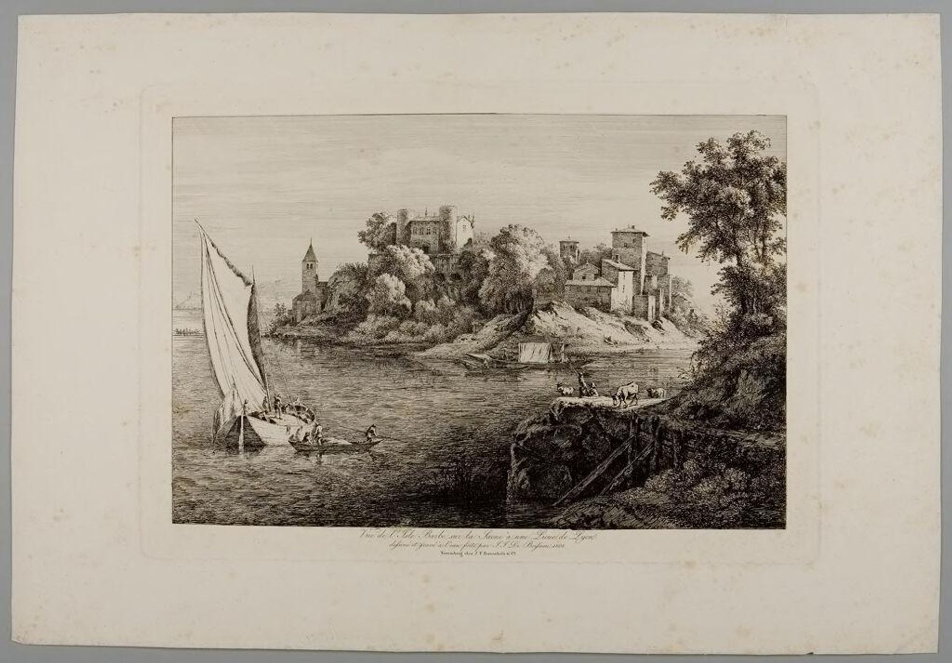 View of the Isle of Barbe on the SaÃ´ne by Jean Jacques de Boissieu