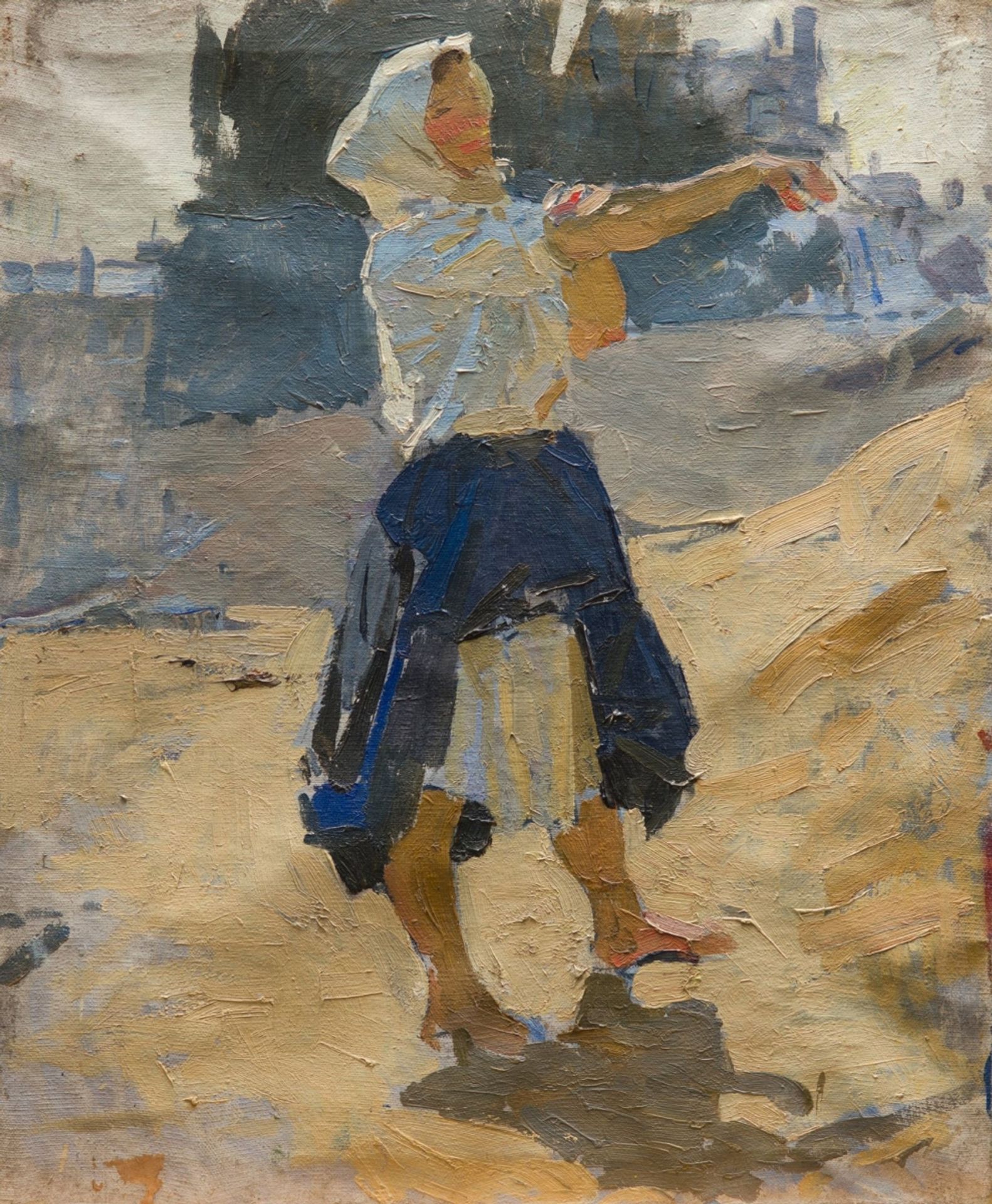 A Girl Rollingup Her Sleeves. Study for 'Bread' by Tetyana Yablonska