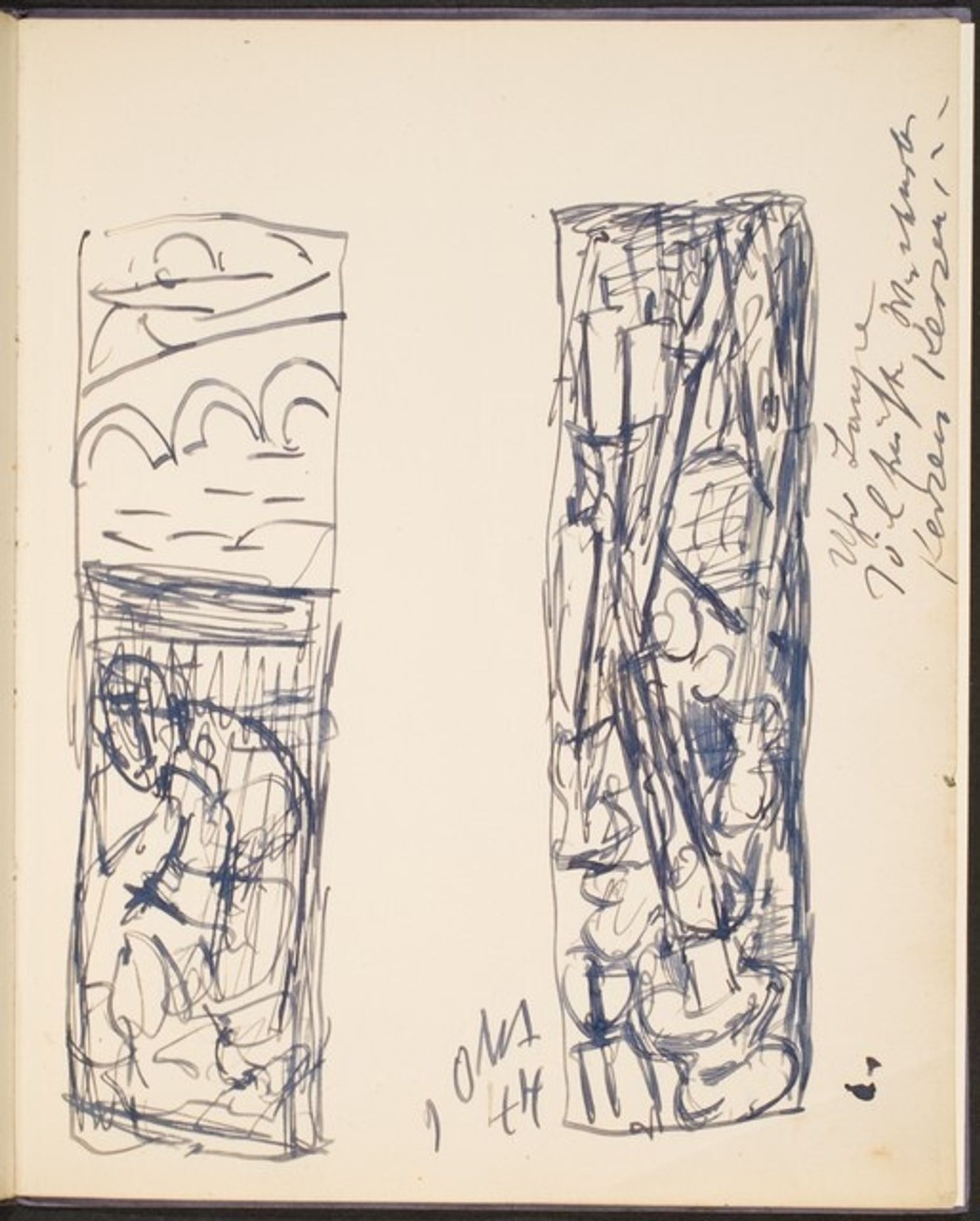 Mann unter Wasser und Stilleben mit Kerzen (Man under Water and Still life with Candles) [p. 45] by Max Beckmann