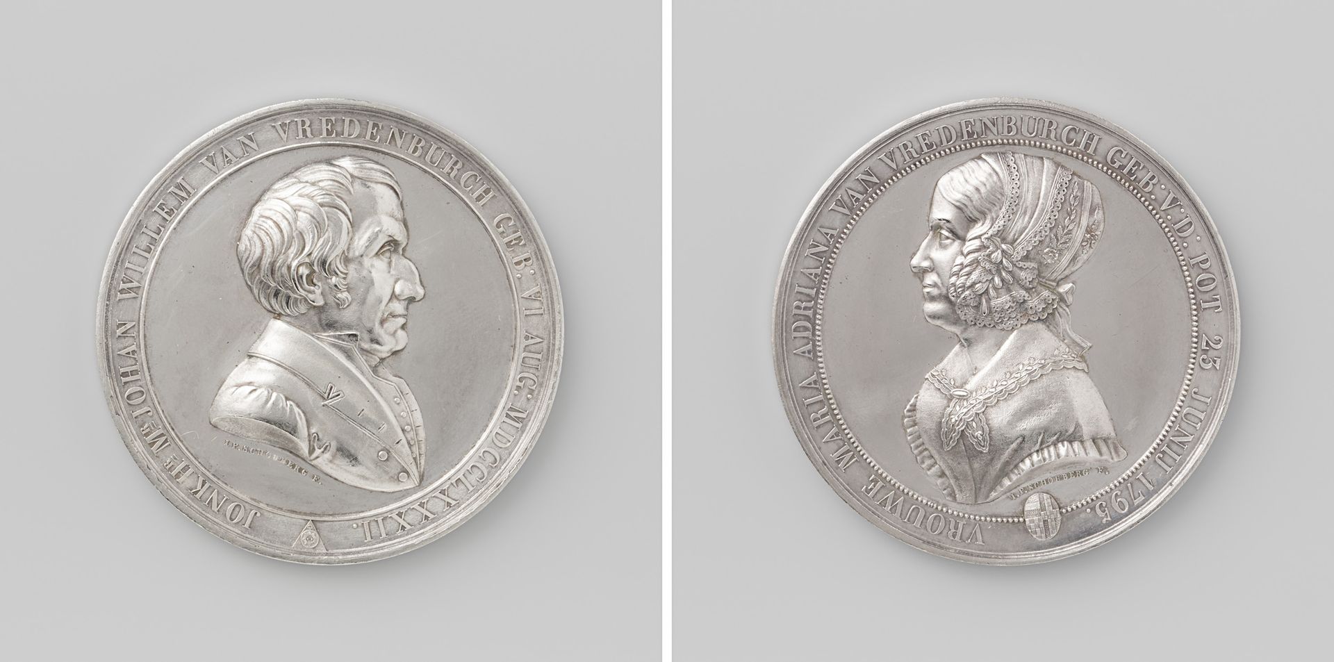 Jonkheer Johan Willem van Vredenburch en jonkvrouwe Maria Adriana van Vredenburch, geboren van der Pot by Johannes Petrus Schouberg