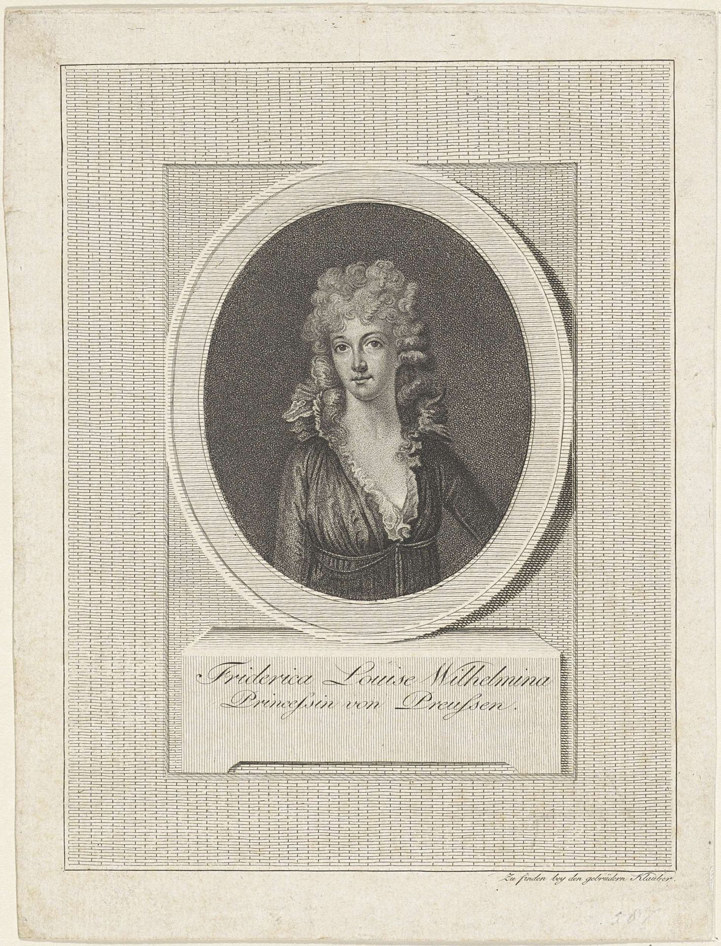 Portret van Wilhelmina van Pruisen by Anonymous
