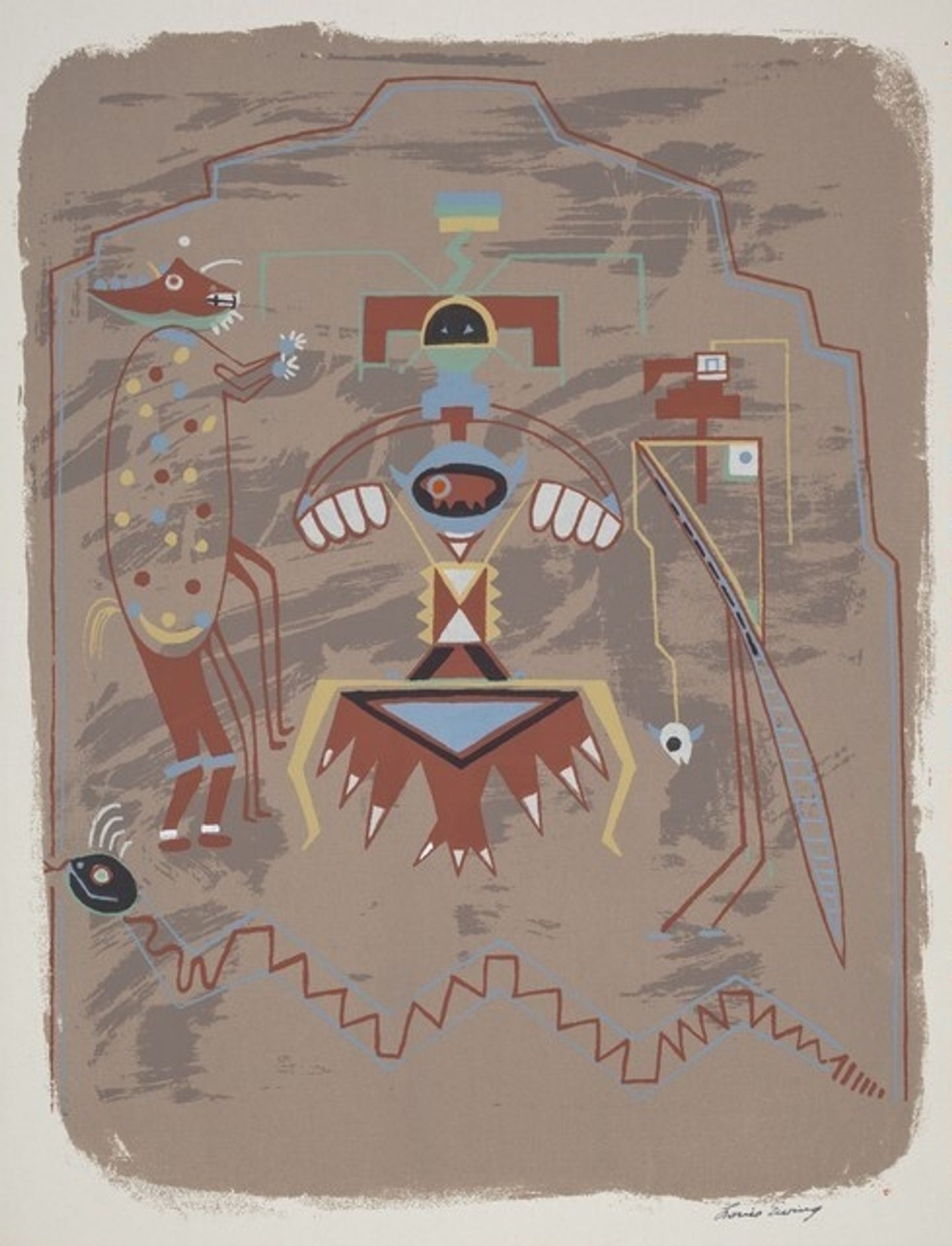 Pueblo Pictograph by Louie H. Ewing