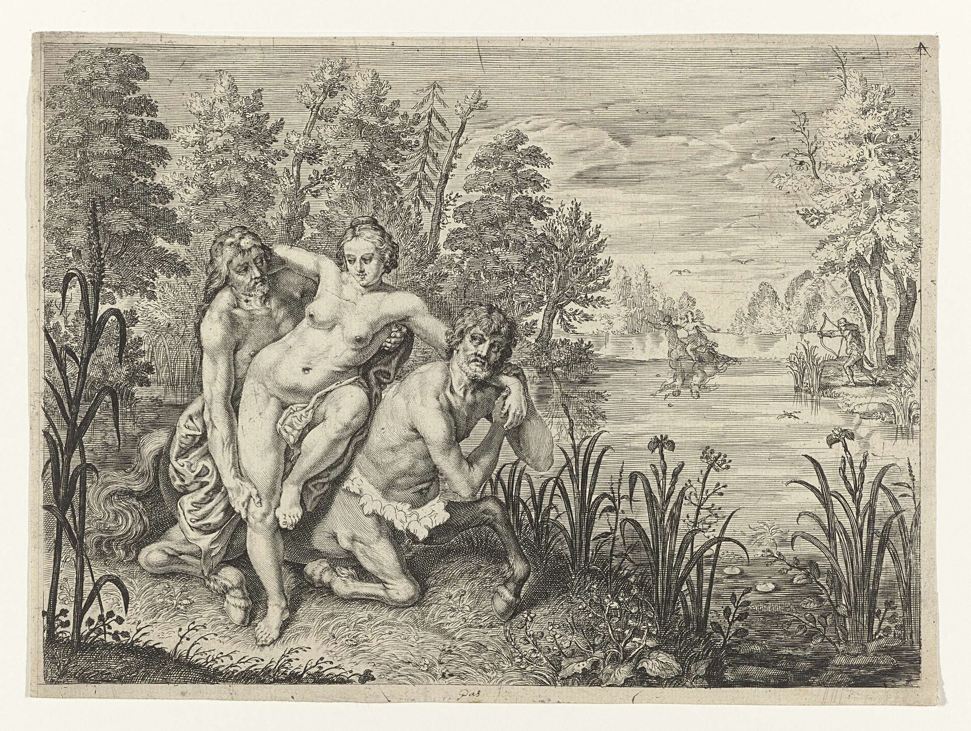 Nessus zet Deïanira de rivier over by Crispijn van de (II) Passe