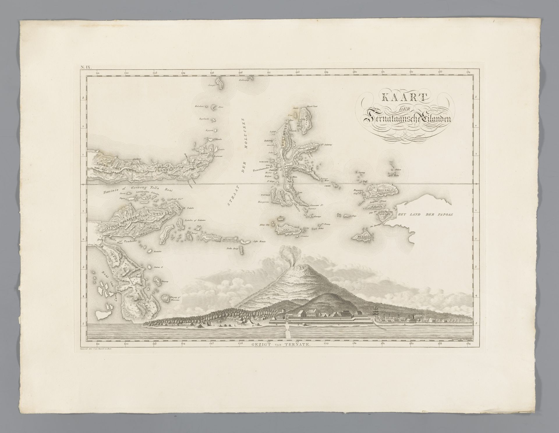 Kaart van de eilanden bij Noord-Molukken by C. van Baarsel en Zoon