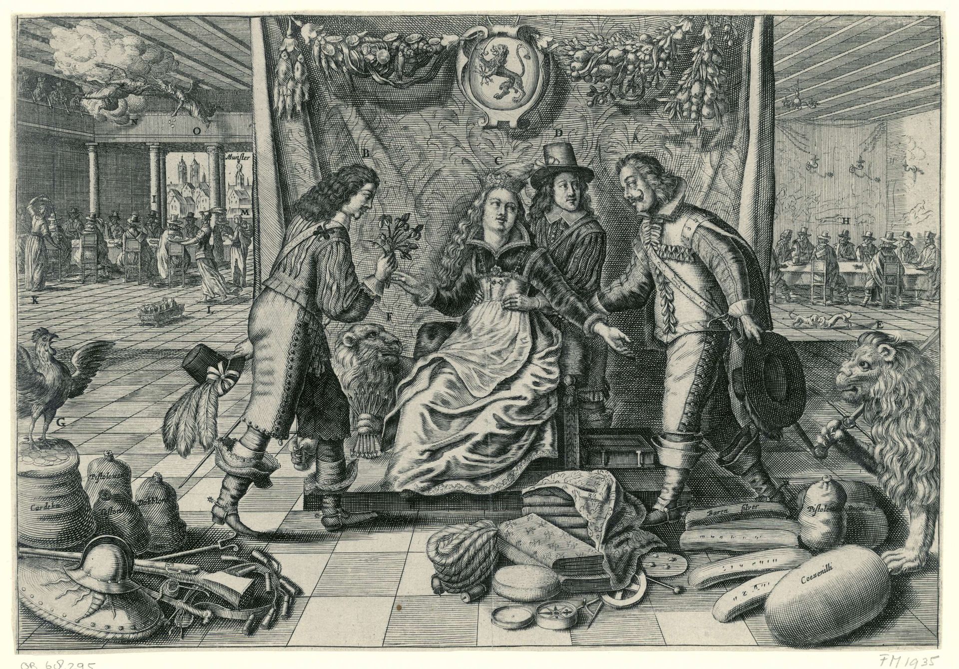 Vrijage om de Hollandse Bruid, ca. 1647-1648 by Crispijn van de (II) Passe