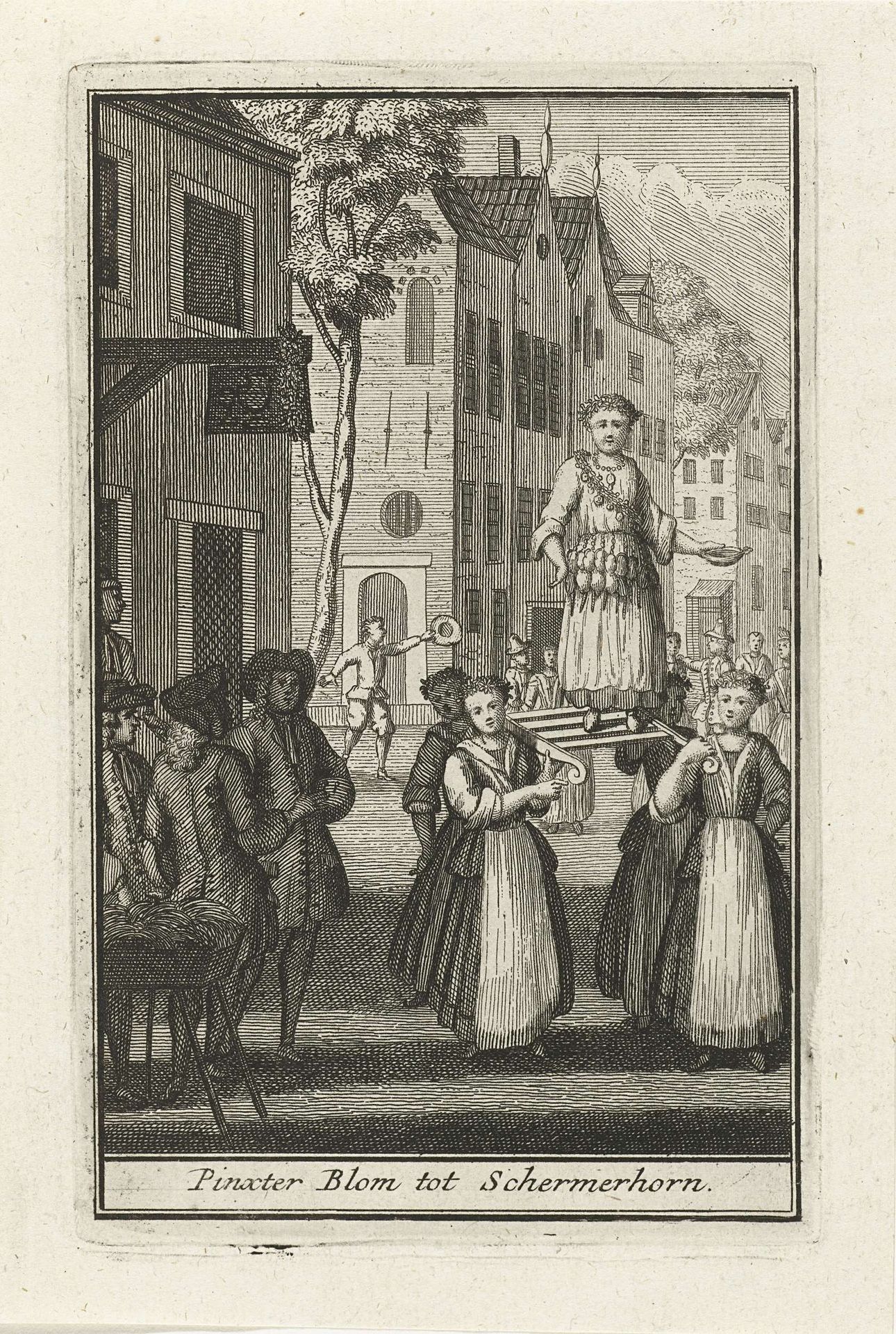 Optocht met de Pinksterblom te Schermerhorn, ca. 1750 by Abraham Zeeman