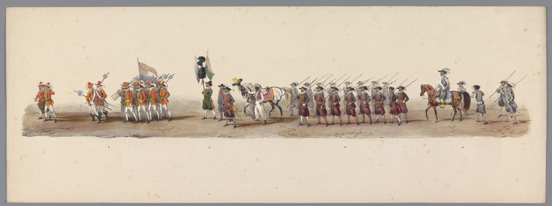 Historische optocht bij het tweede eeuwfeest van de Utrechtse Hogeschool, 1836 (plaat 3) by Victor Adam