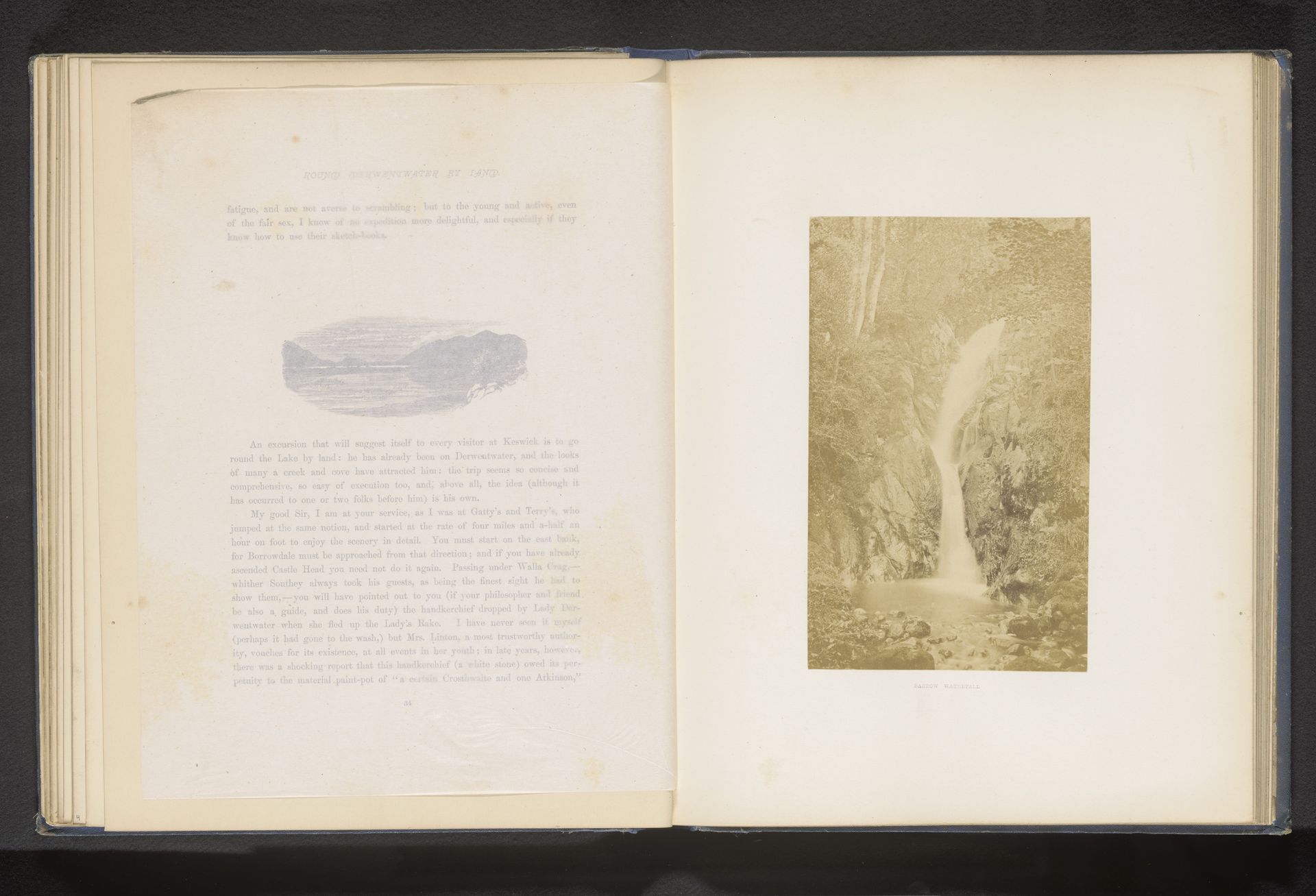 Gezicht op een waterval in het Lake District by R.J. Sproat