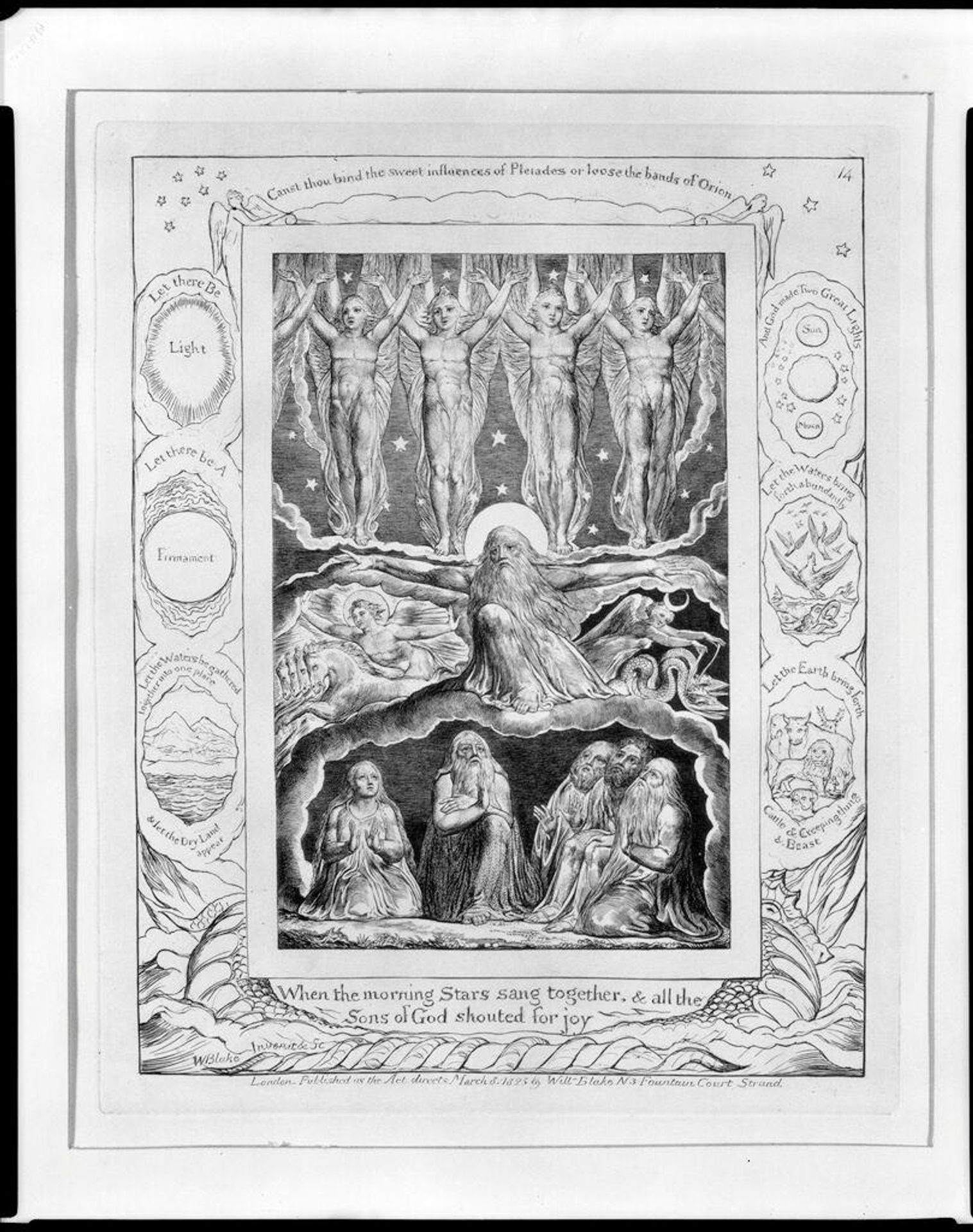 "When the morning stars sang together," by William Blake