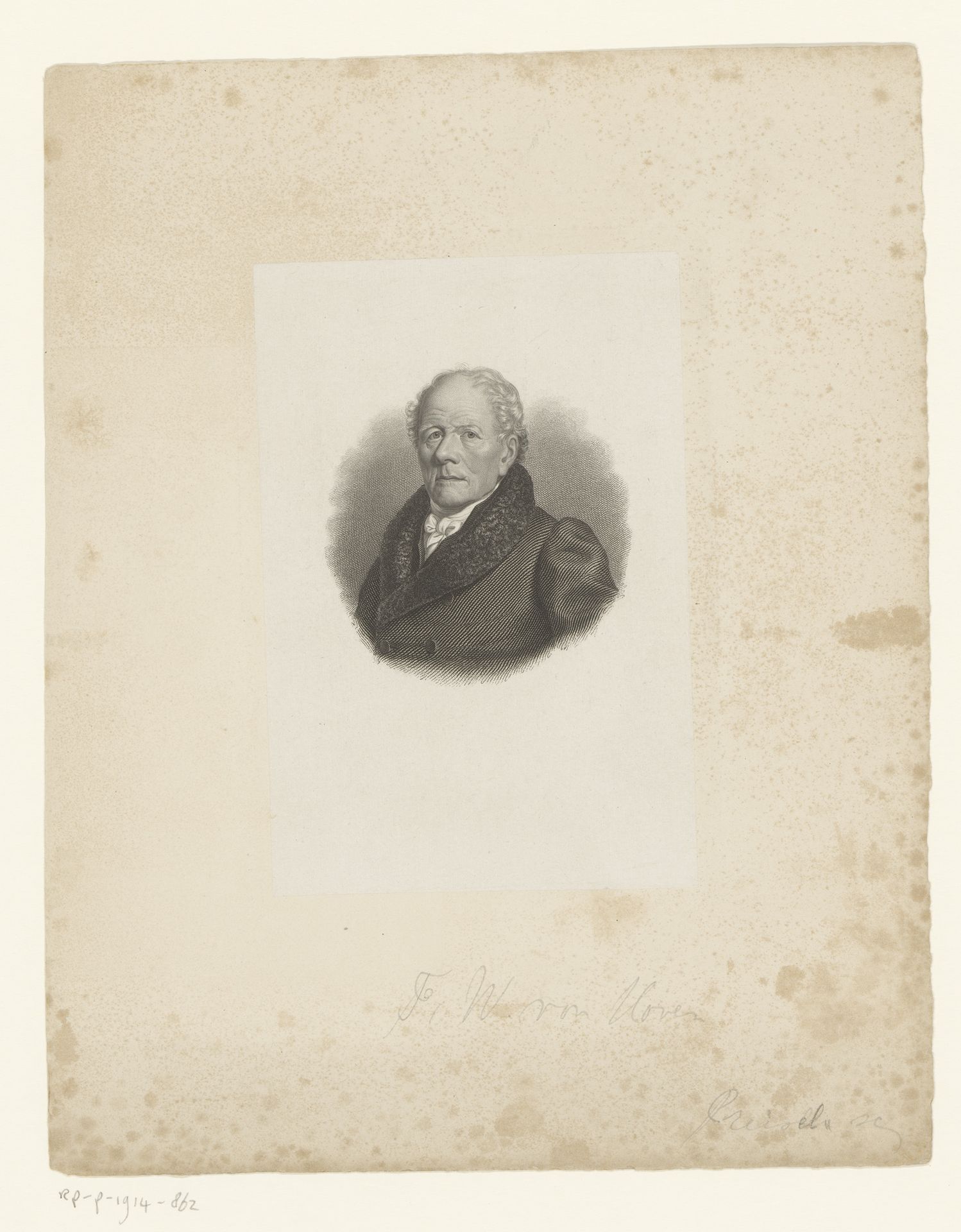 Portret van Friedrich Wilhelm von Hoven by Christoph Preisel
