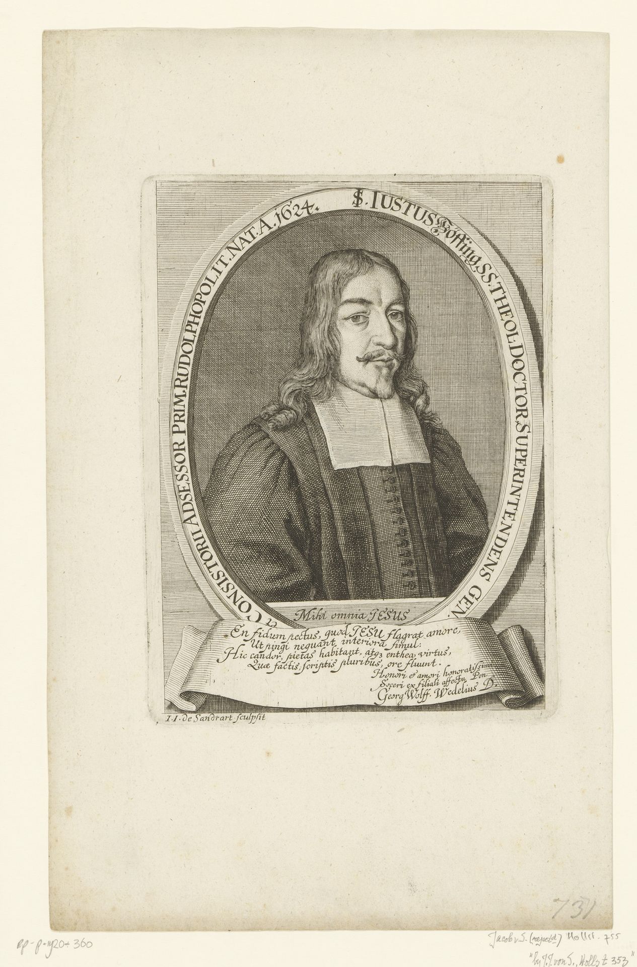Portret van Justus Söffing by Johann Jakob von Sandrart