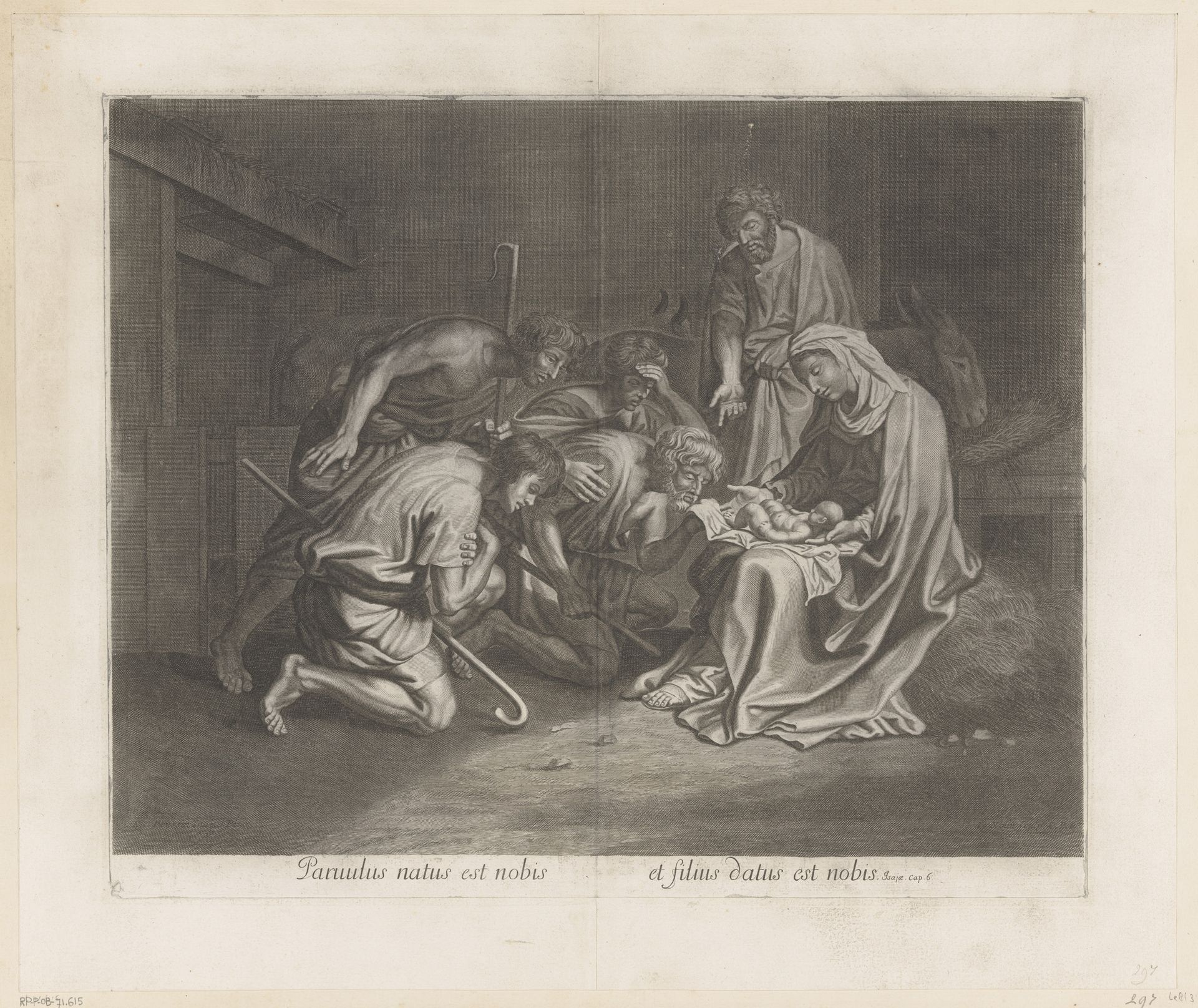 Aanbidding door de herders by Jean-Baptiste Nolin