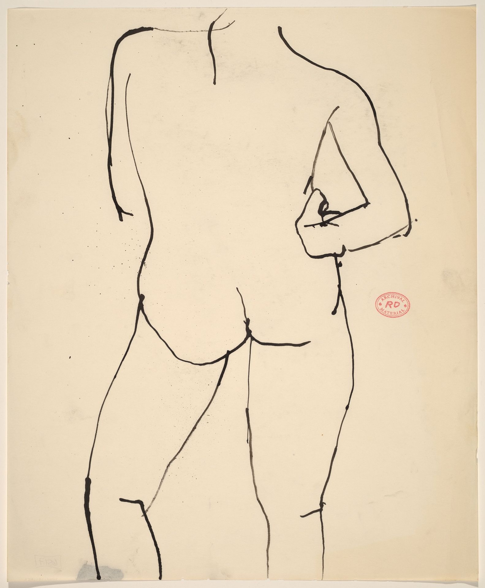 Untitled [standing nude with right arm on hip: back view] by Richard Diebenkorn