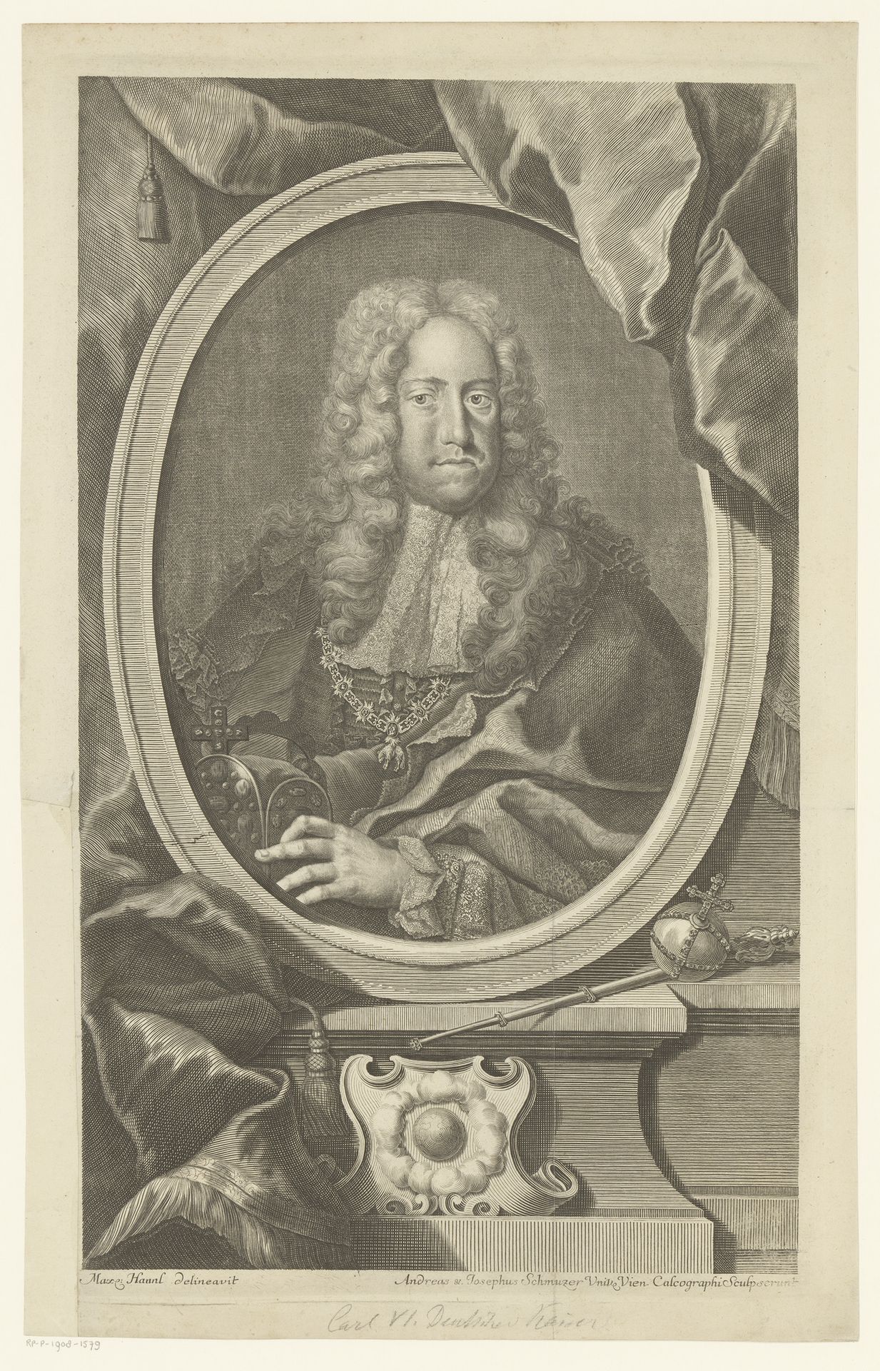Portret van keizer Karel VI by Andreas Schmutzer