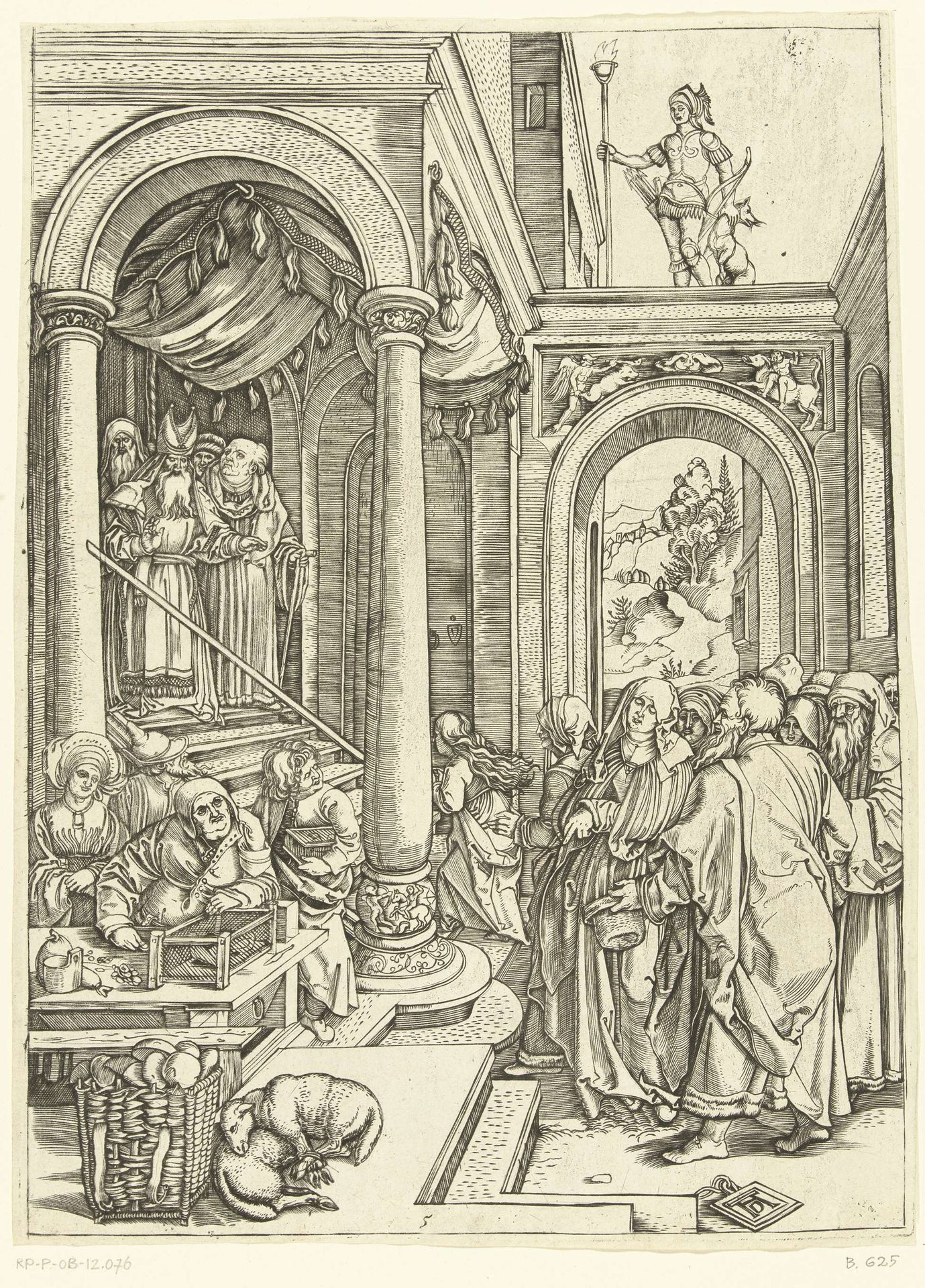 Presentatie van Maria in de tempel by Marcantonio Raimondi
