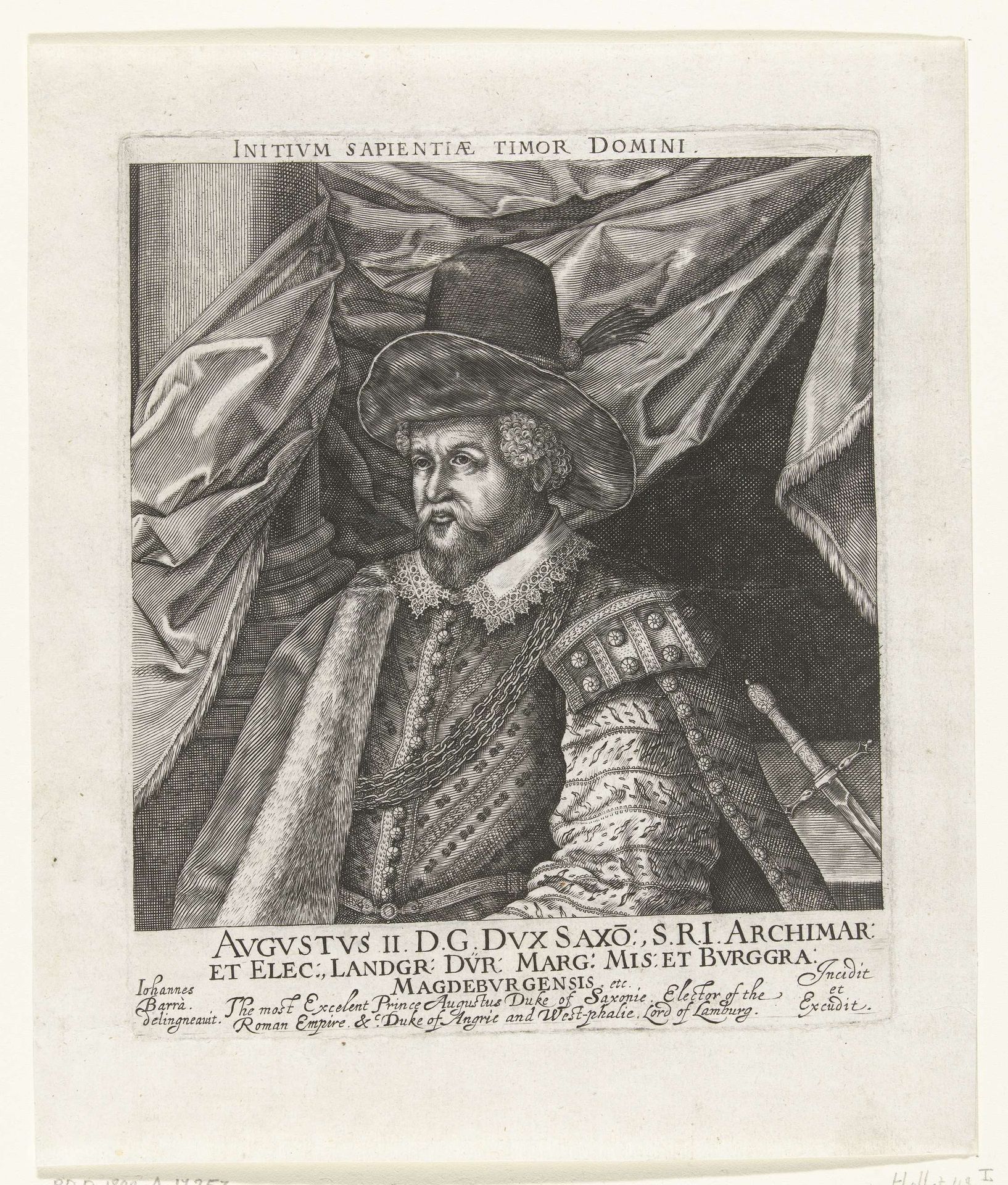 Portret van Augustus II hertog van Saksen by Johan Barra