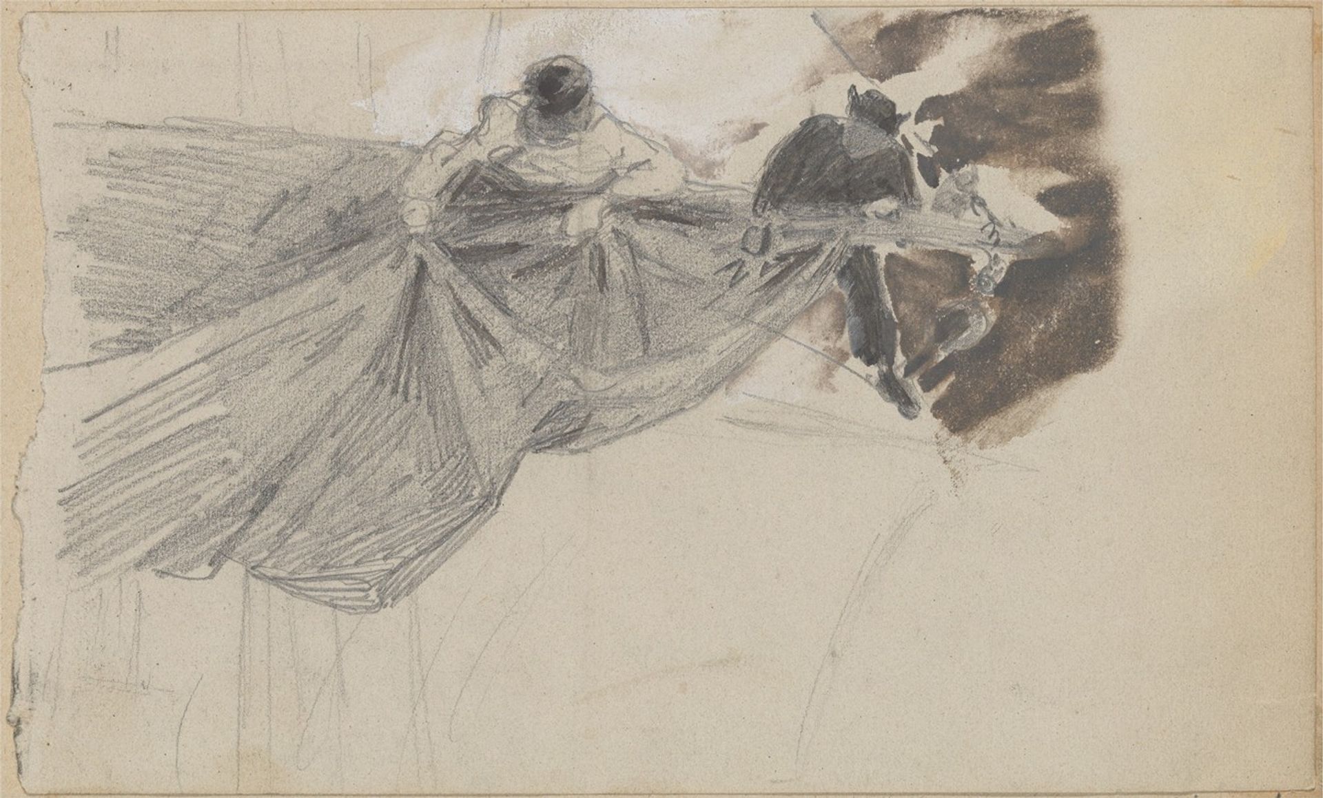 Two Sailors Furling Sail by John Singer Sargent