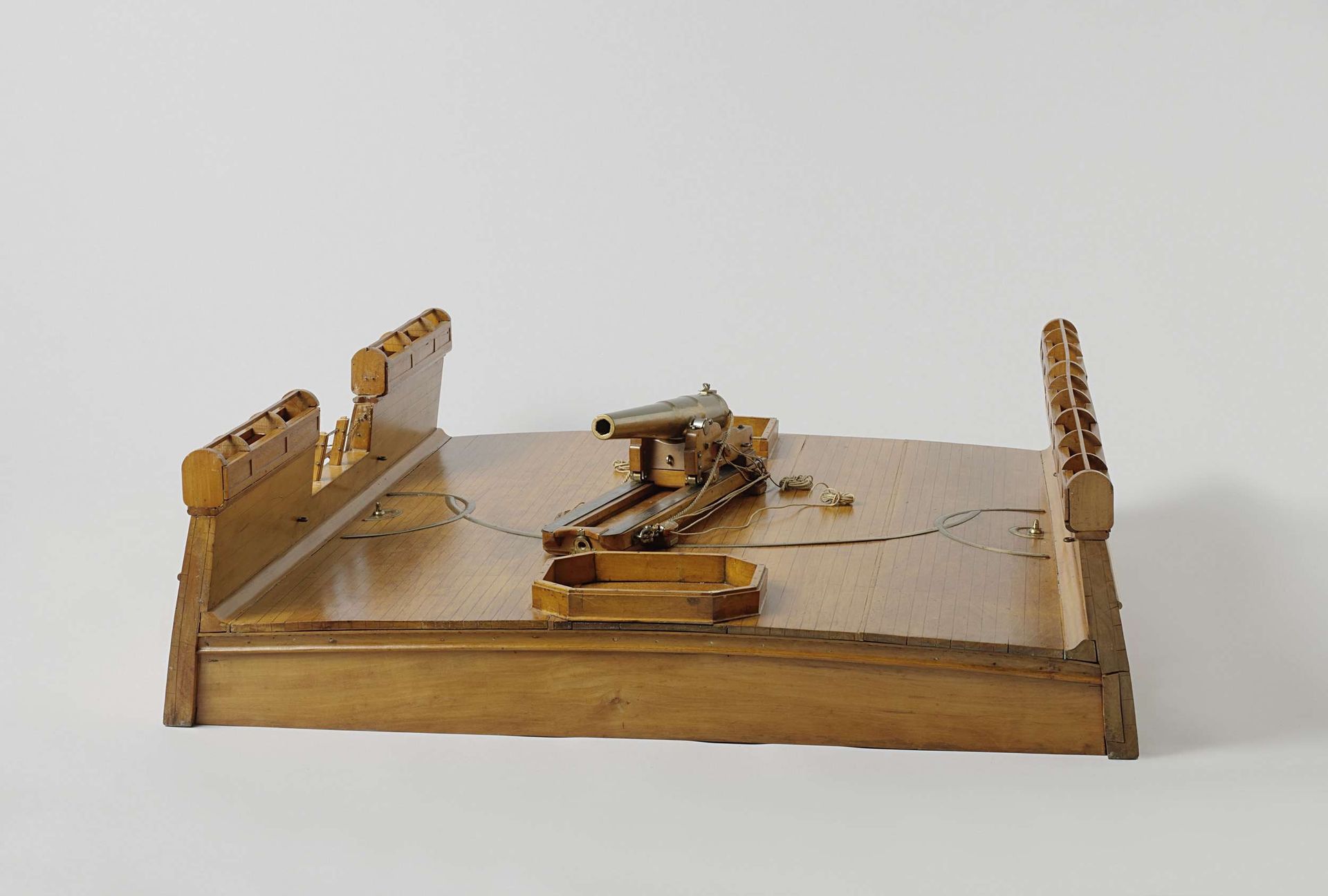Model of a 16-cm Gun on a Pivot and Slide on Part of a Gun Deck by Rijkswerf Amsterdam
