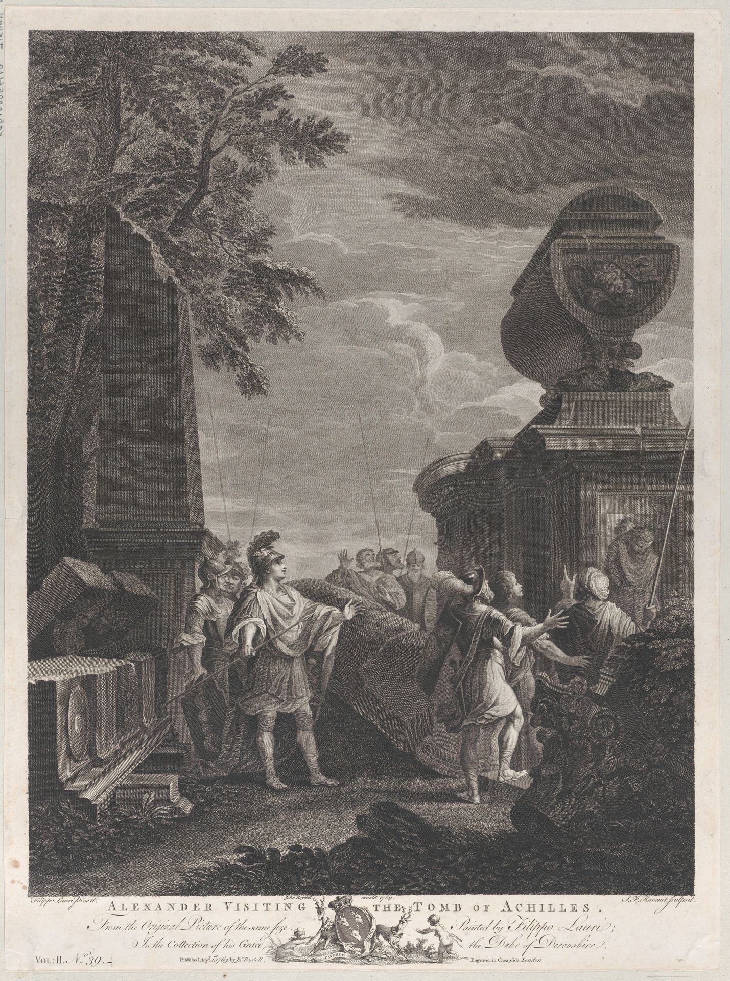 Alexander visiting the tomb of Achilles by Simon Francis Ravenet, the elder