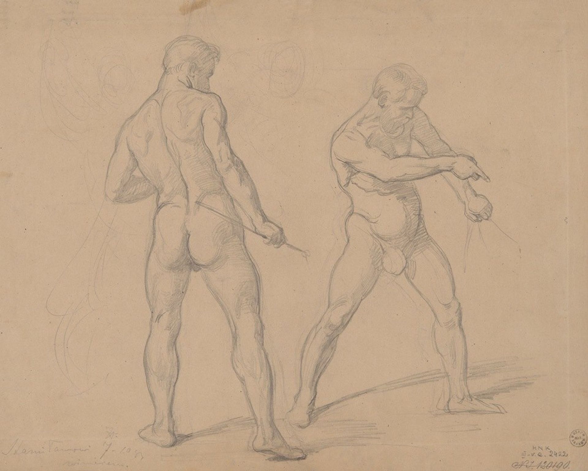 Studies of nude males to the painting ‘Martyrdom of St. Josaphat Kuntsevych’ by Józef Simmler