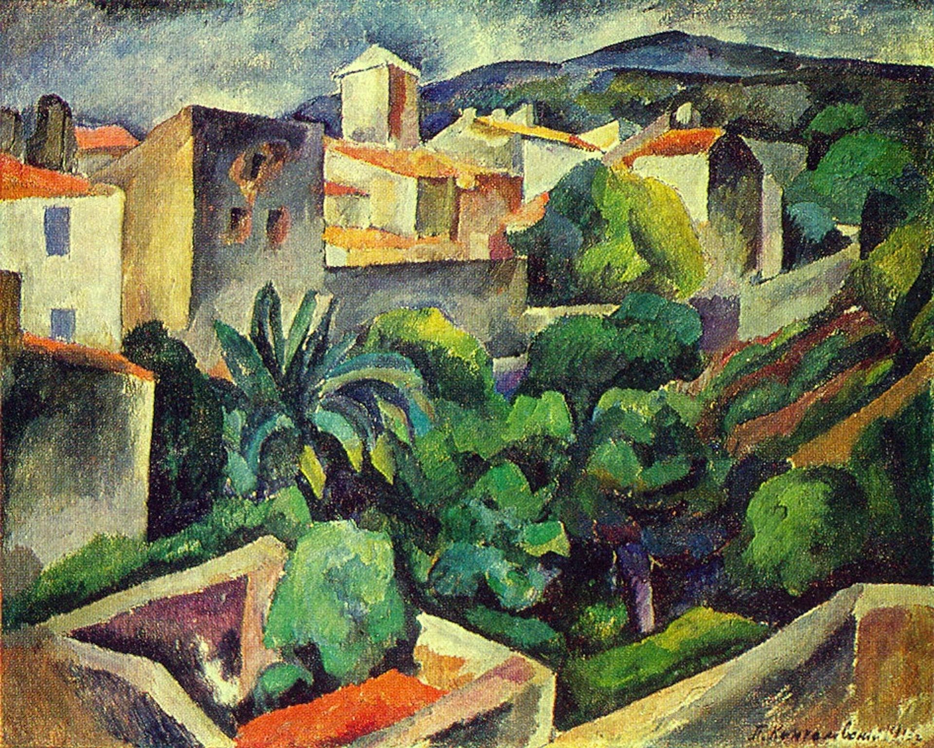 Cassis. The view from the window. by Pyotr Konchalovsky