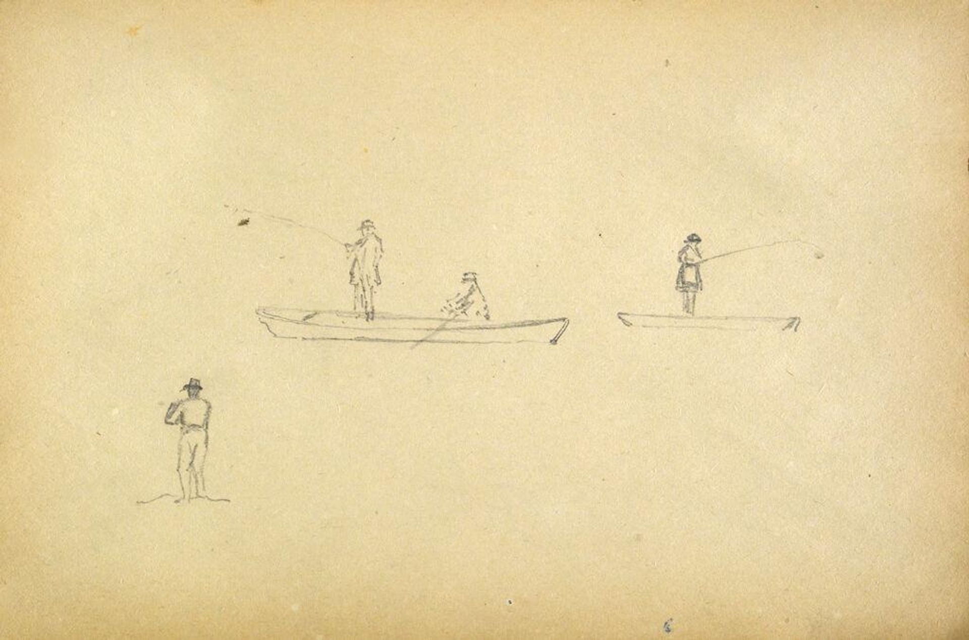 Men Fishing from Boats, Lake Mooselucmaguntic, Maine by Benjamin Champney