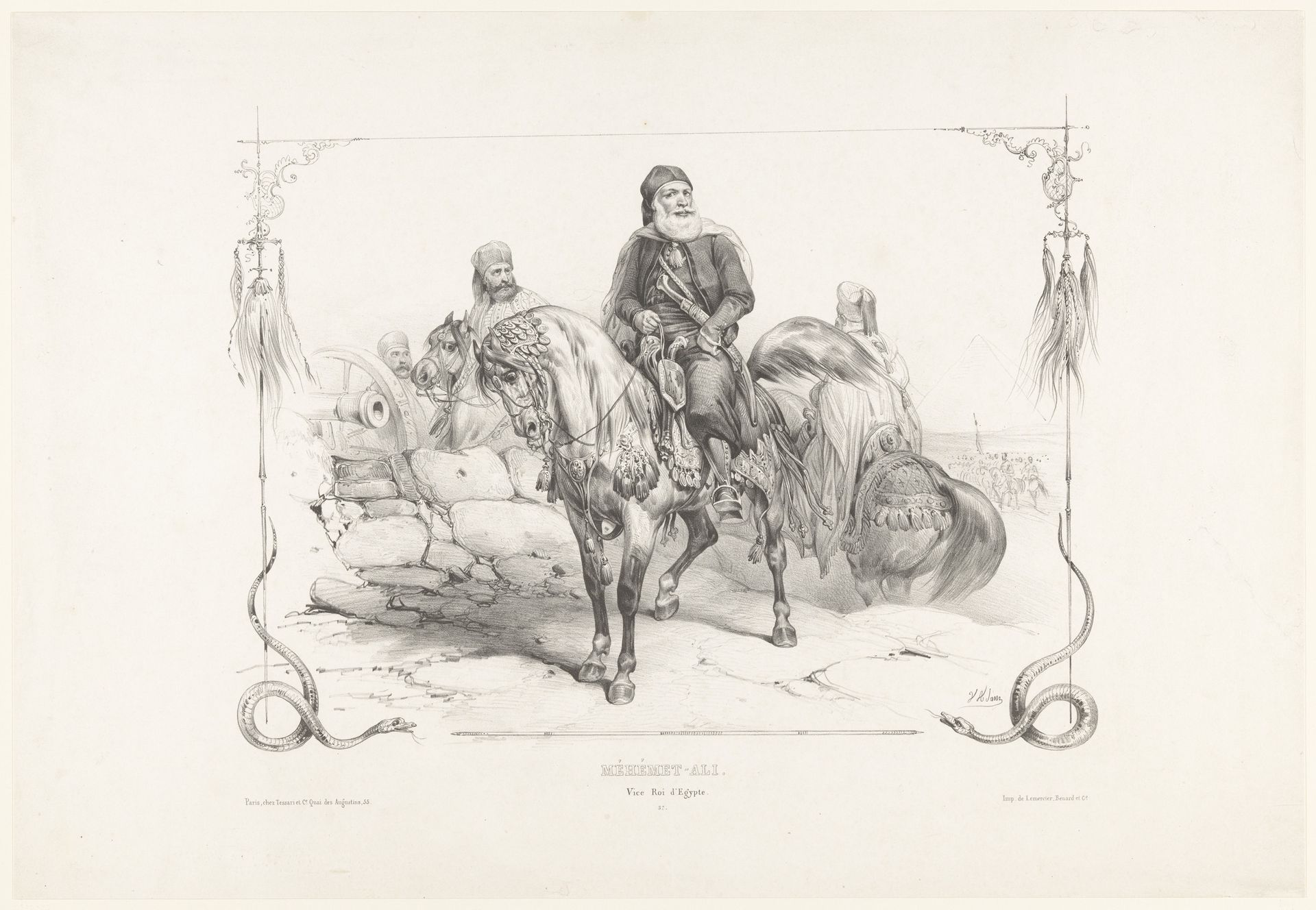 Ruiterportret van Mohammed Ali by Victor Adam