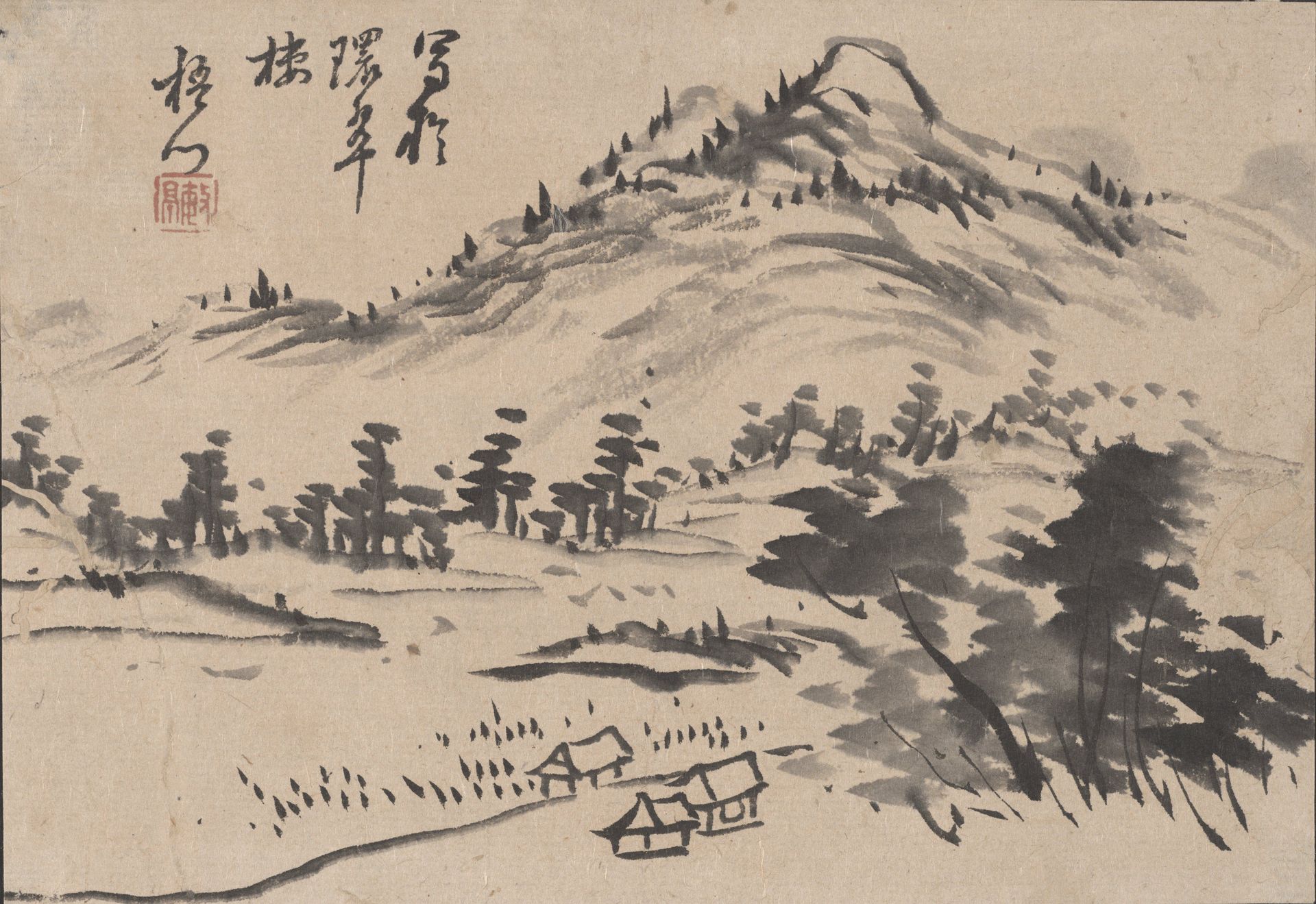 Small Ink Landscape by Miura Gomon