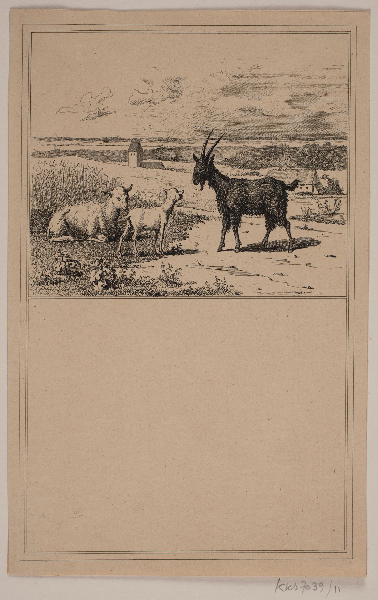 Lammet og bukken. Nr. 10 i Chr. Winther og M. Rørbye, "25 Billeder for små børn" by Adolph Kittendorff