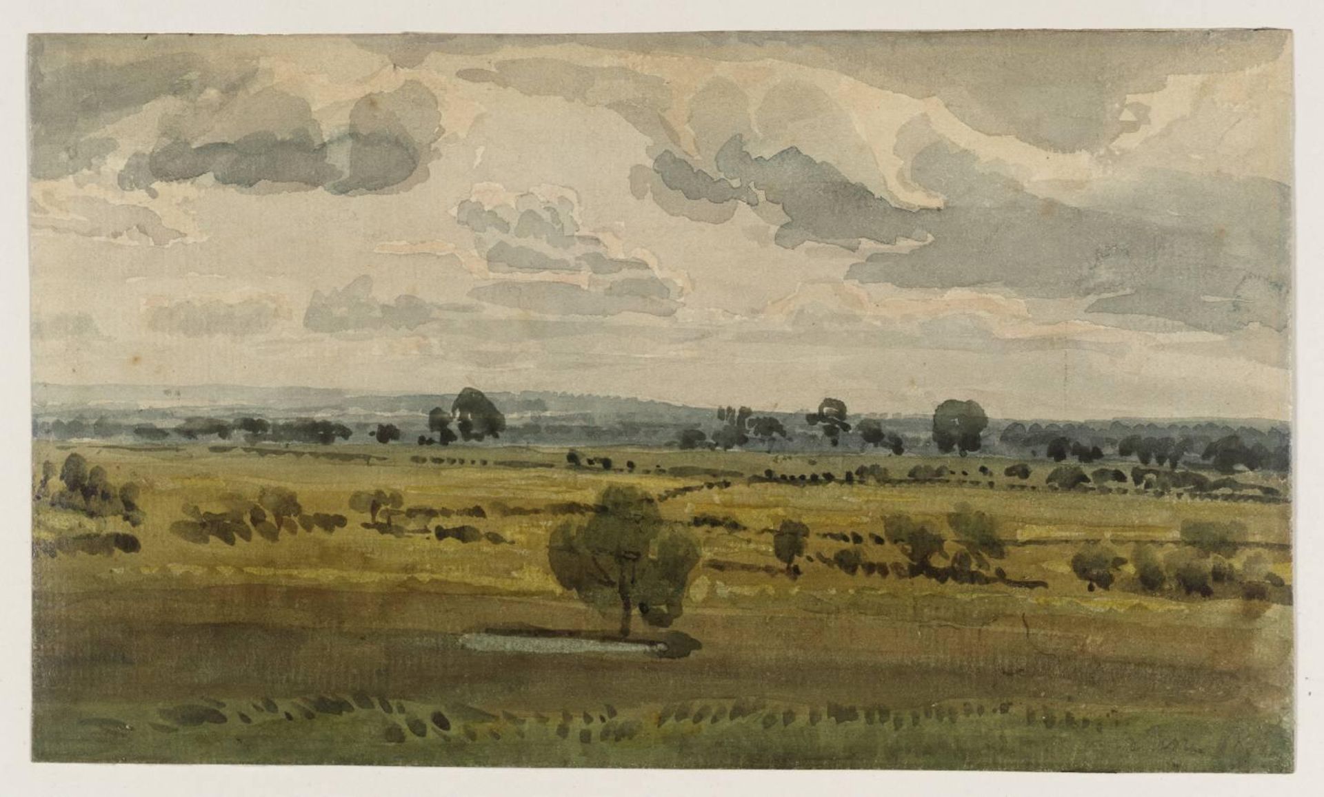 Near Paddington Fields. Verso: Unfinished Sketch by Joshua Cristall