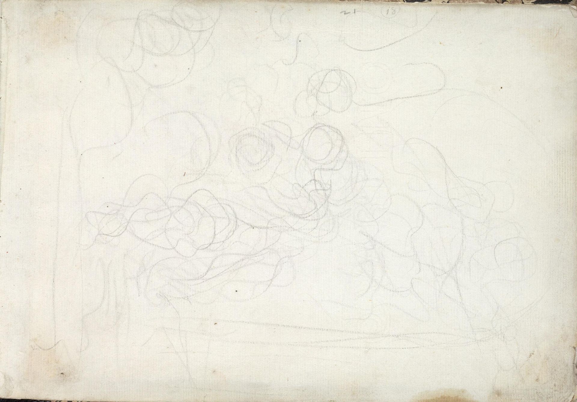 Composition Study; verso: blank page by Jean-Honoré Fragonard