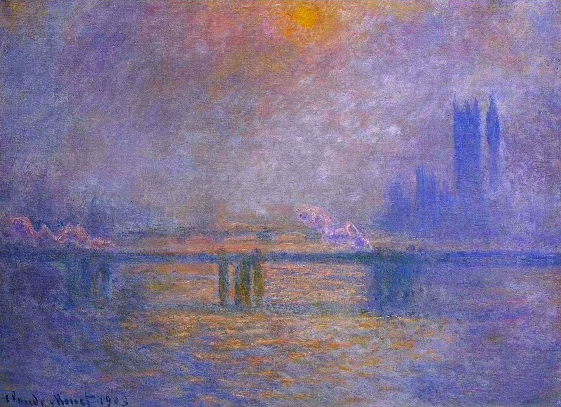 Charing Cross Bridge, The Thames 02 by Claude Monet