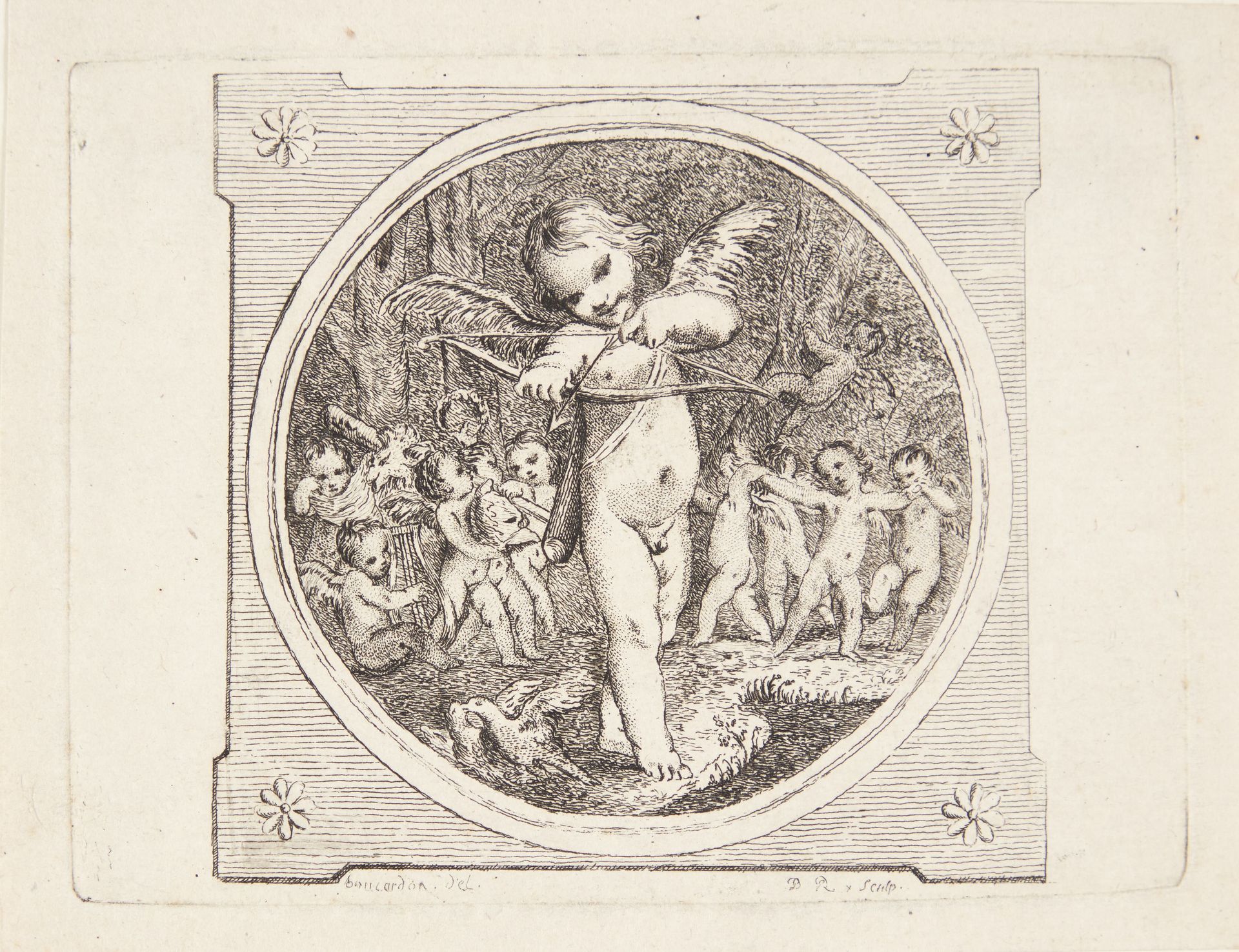 Amor med bue og pil by Marguerite Louise De Lorme du Ronseray