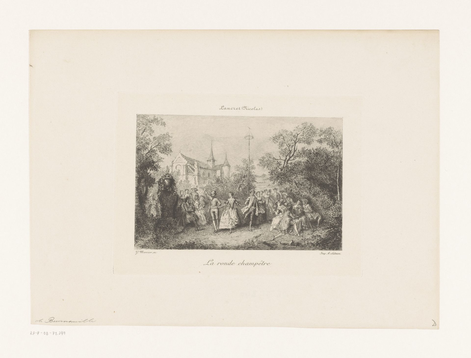 Dansers rond een meipaal by Gustave Mercier