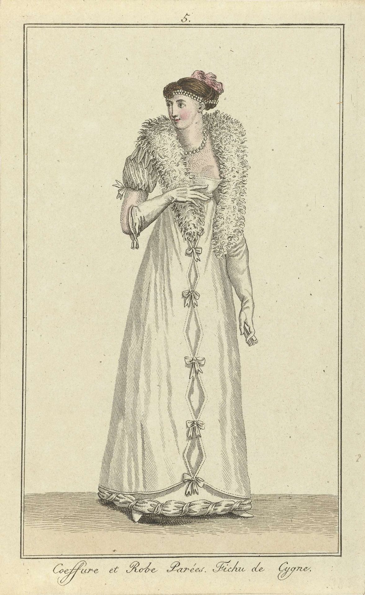 Elegantia, of tijdschrift van mode, luxe en smaak voor dames, Februari 1807, No. 5 : Coeffure et Robe Parées... by Anonymous