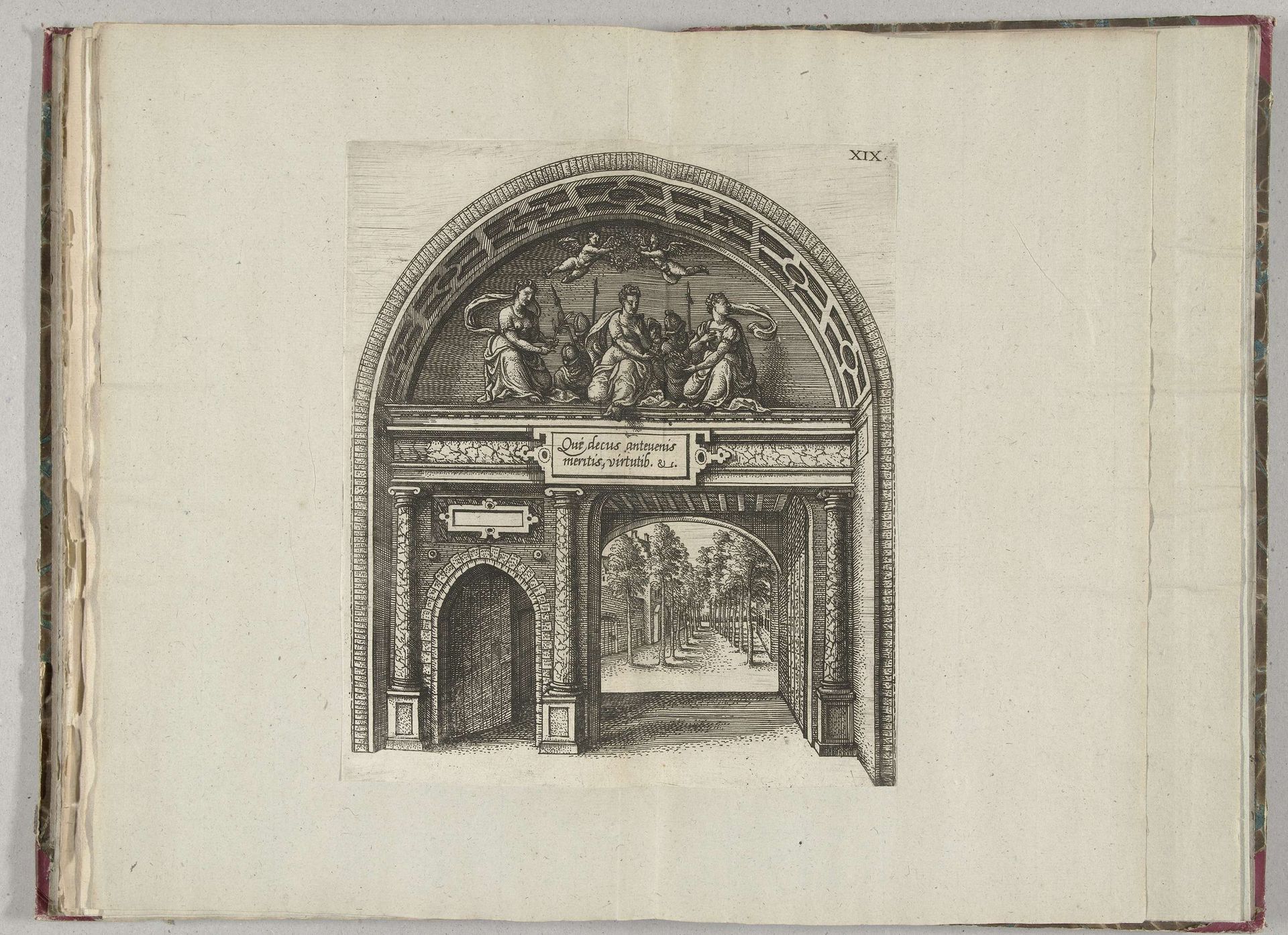 Erepoort met de Drie Gratiën voor het paleis, 1582 by Anonymous