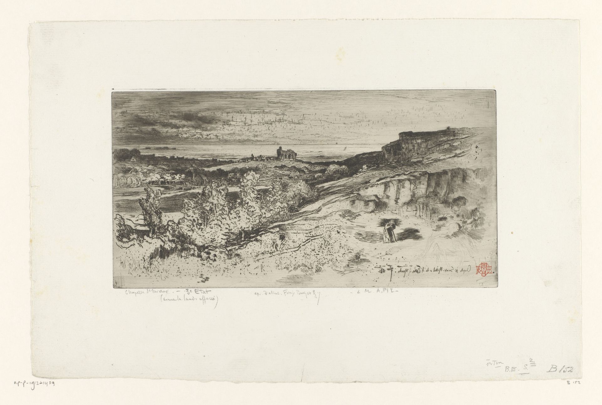 Landschap met kapel by Félix Hilaire Buhot