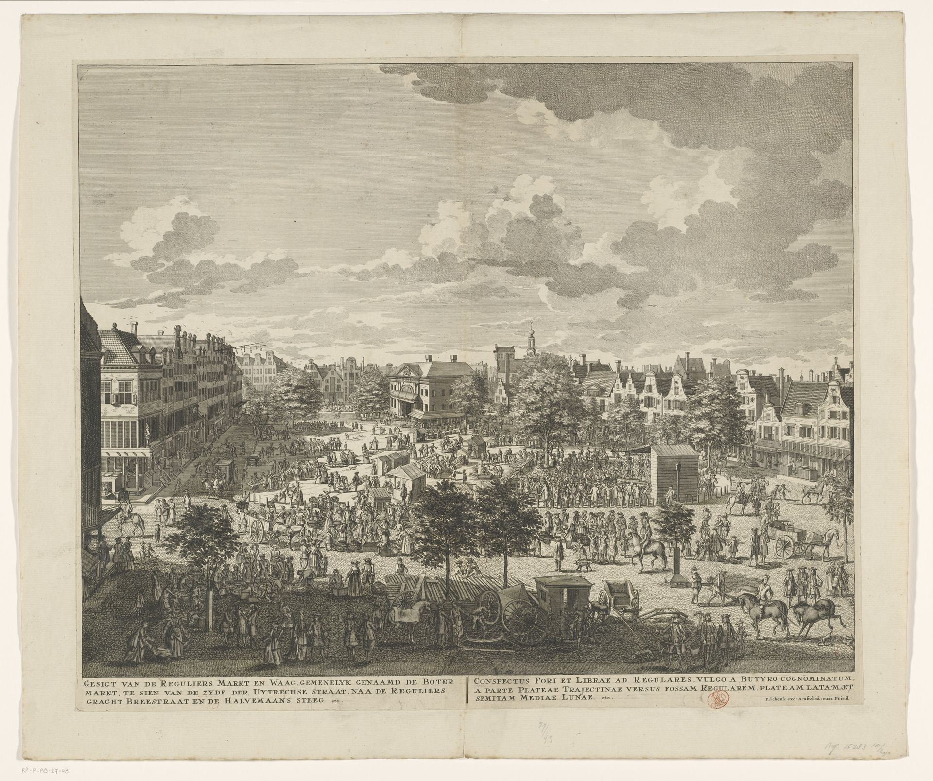 Gezicht op de Botermarkt (Reguliersmarkt) te Amsterdam by Anonymous