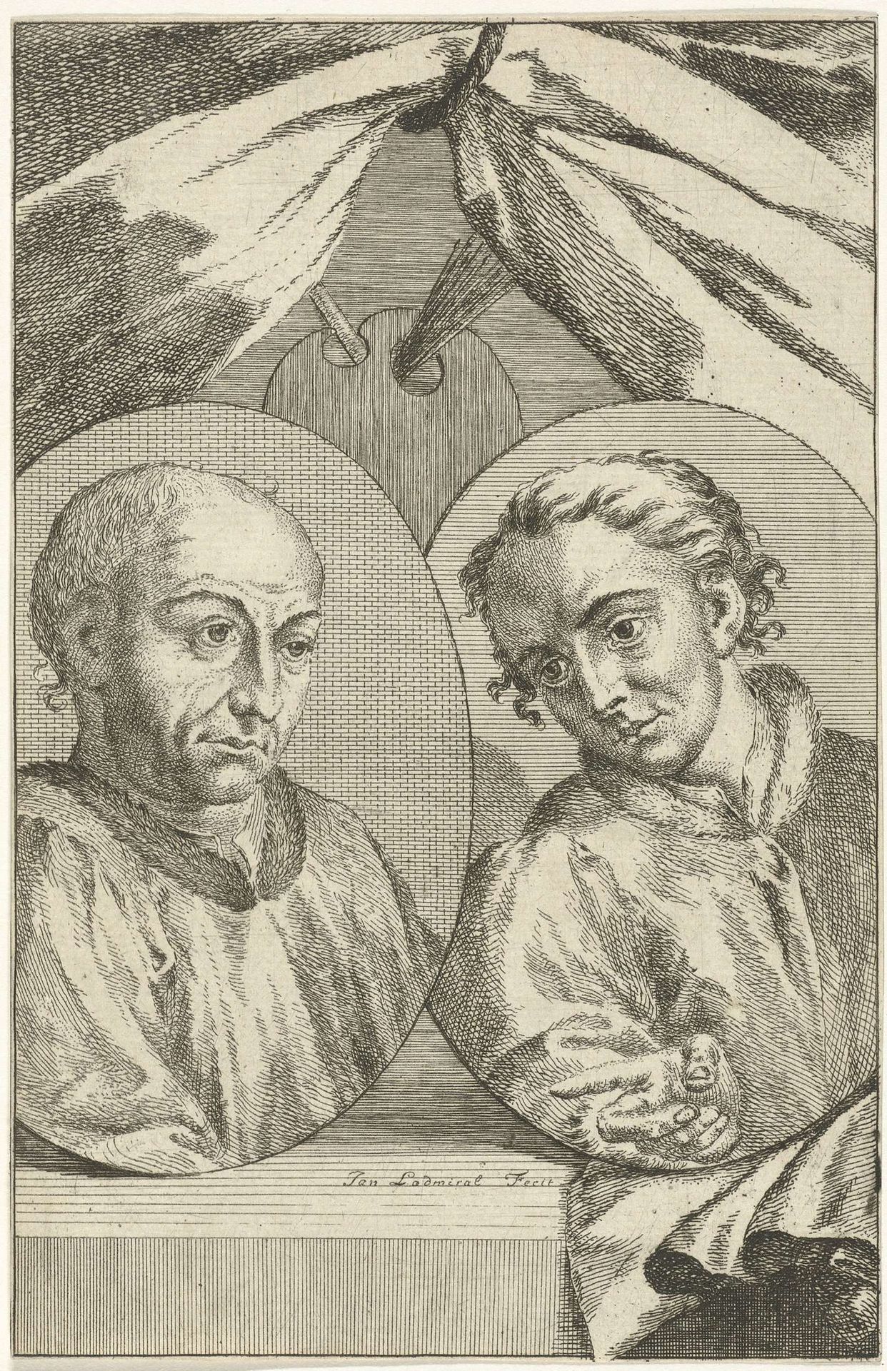 Dubbelportret van Jan en Hubert van Eyck by Jan l' Admiral