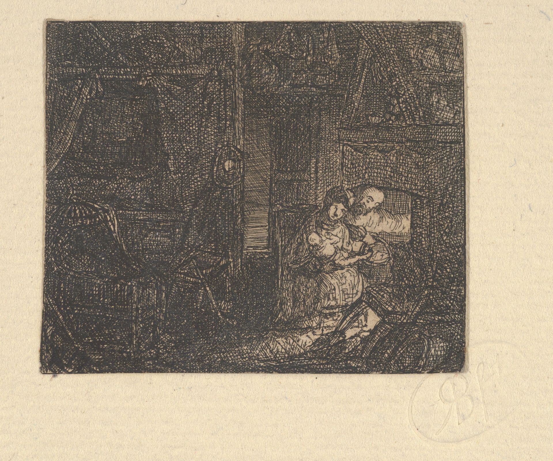Sainte Famille dans un Intérieur (Holy Family in an Interior) by Rodolphe Bresdin