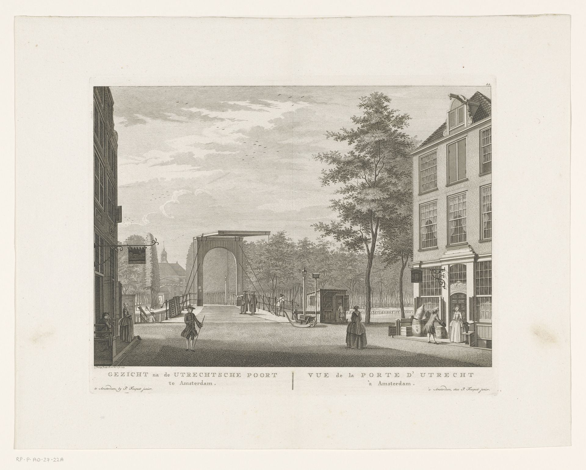 Gezicht op de Utrechtsepoort te Amsterdam by Caspar Jacobsz. Philips