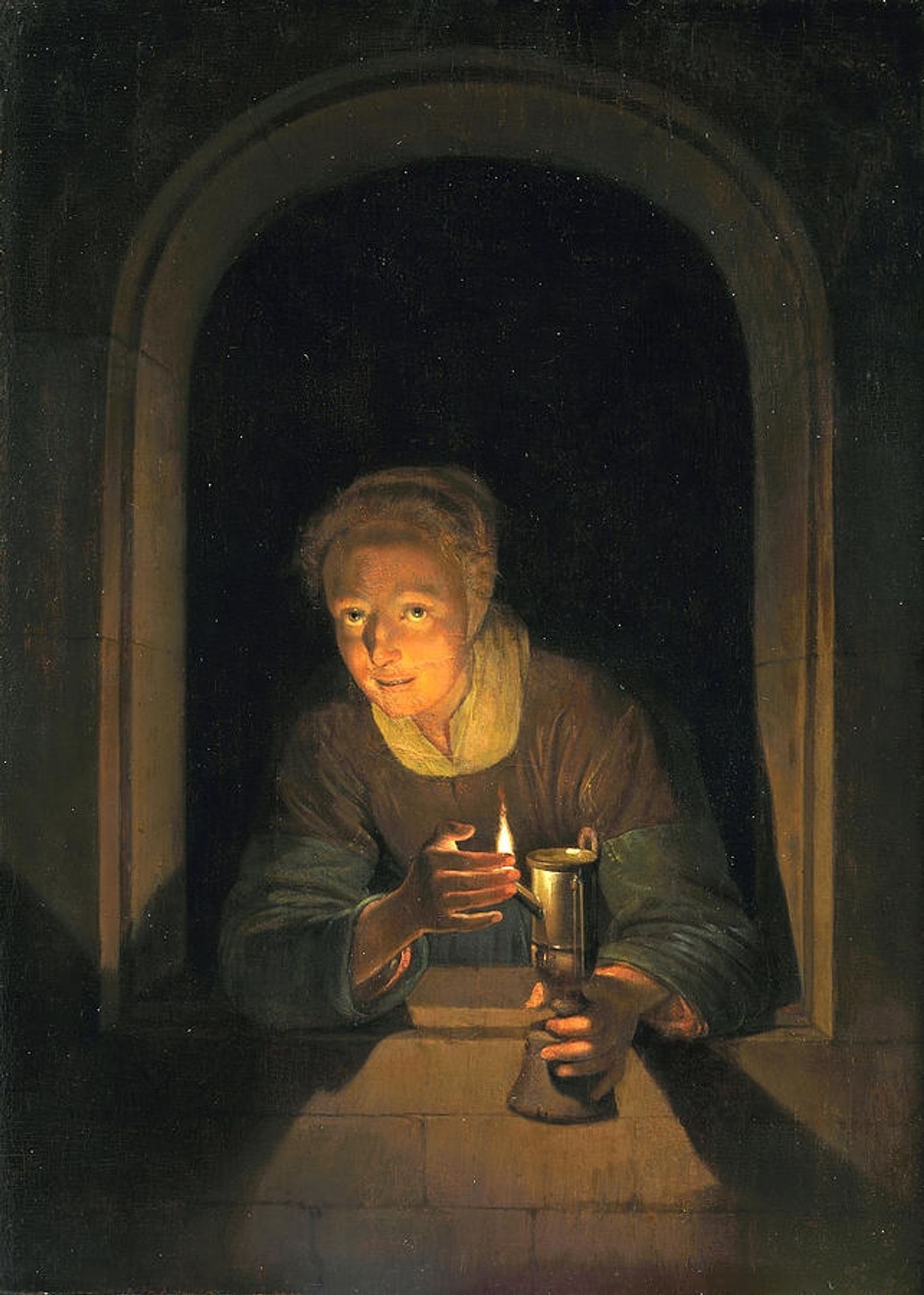 A Woman Playing a Clavichord by Gerrit Dou