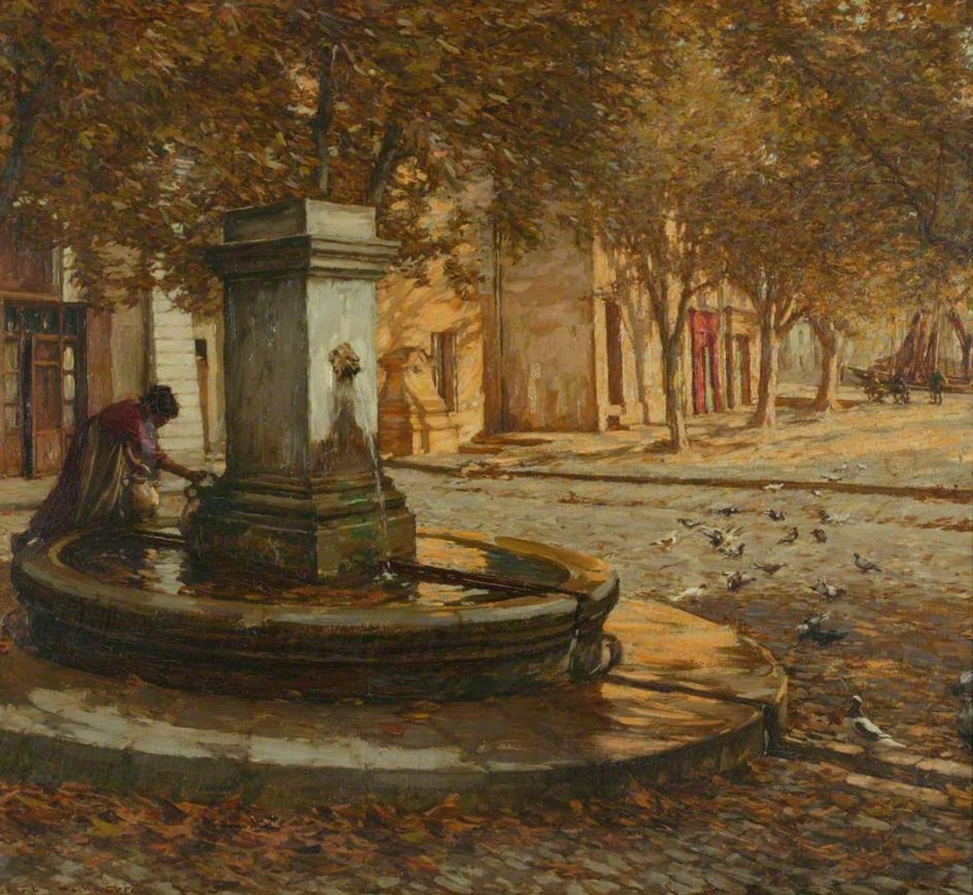 A Provençal Fountain by Henry Herbert La Thangue