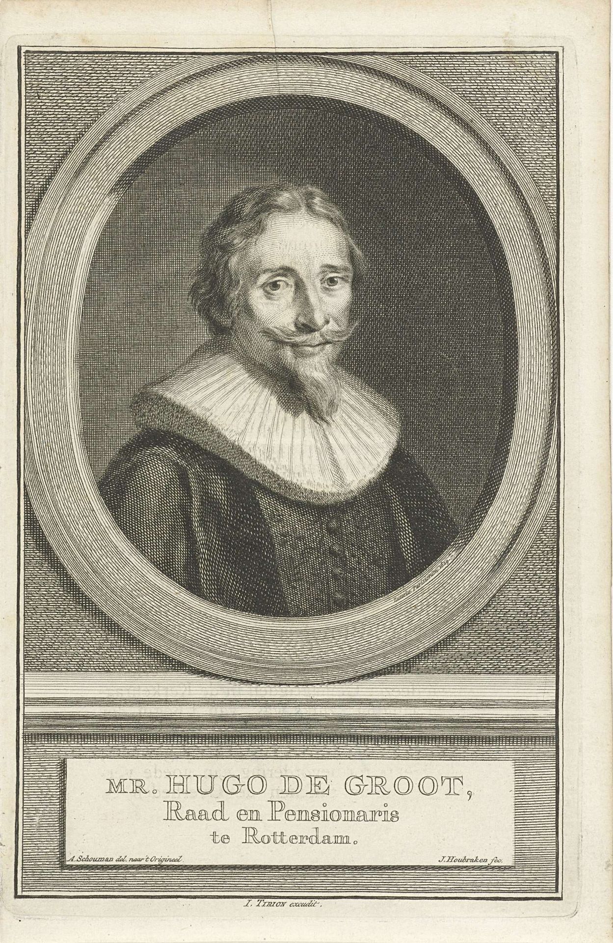 Portret van Hugo de Groot by Jacob Houbraken