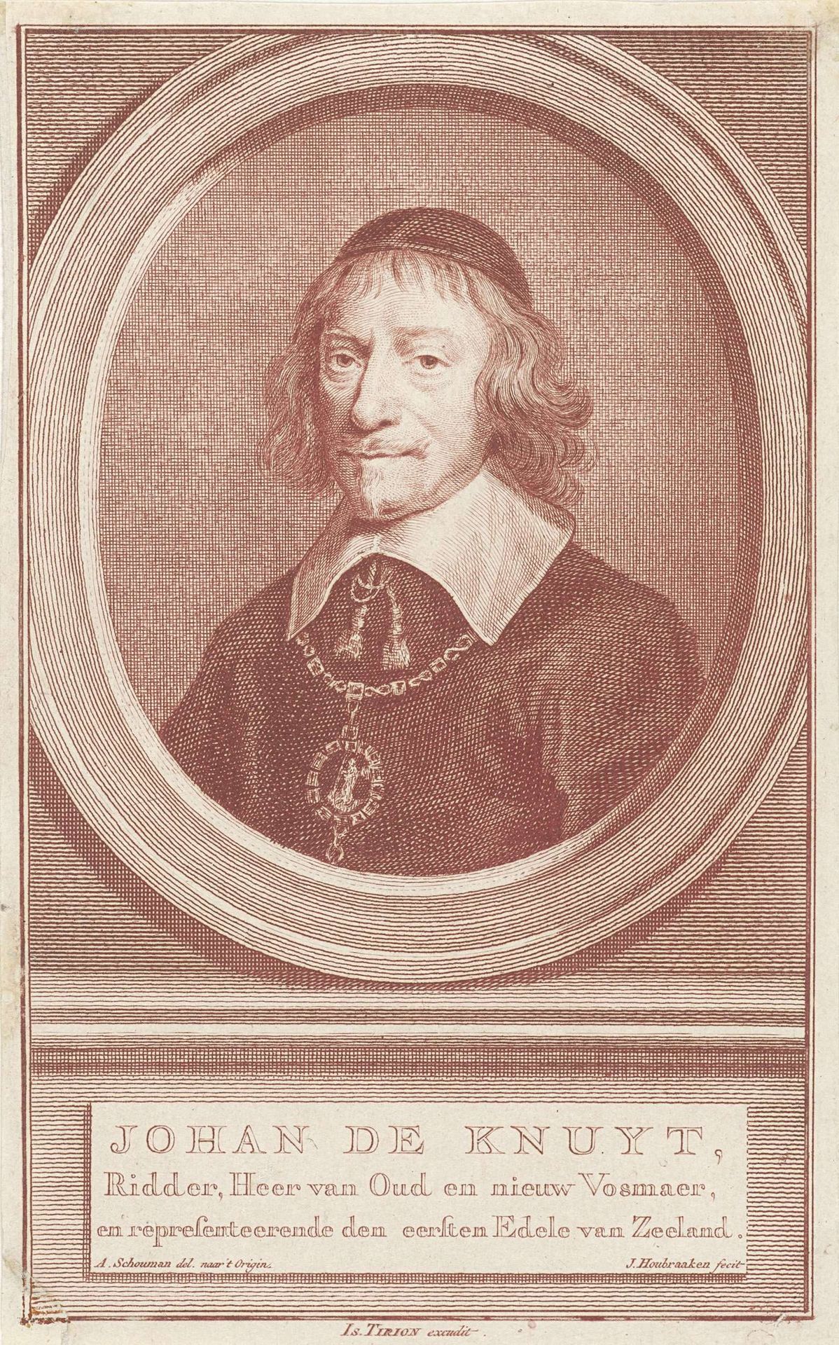 Portret van Johan de Knuyt by Jacob Houbraken