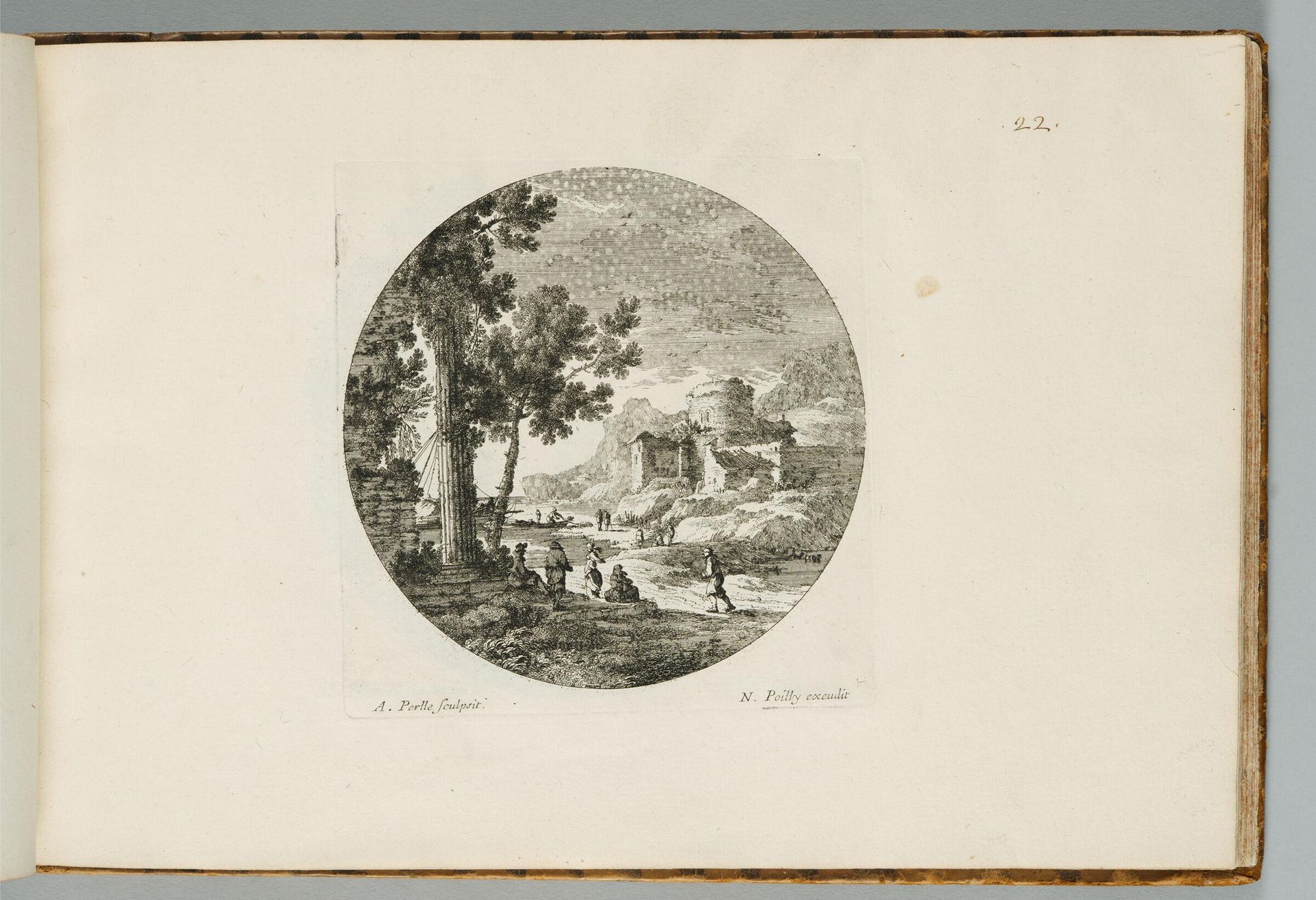 Landscape with a Traveller Approaching Persons Seated Before a Ruined Temple by Adam Perelle