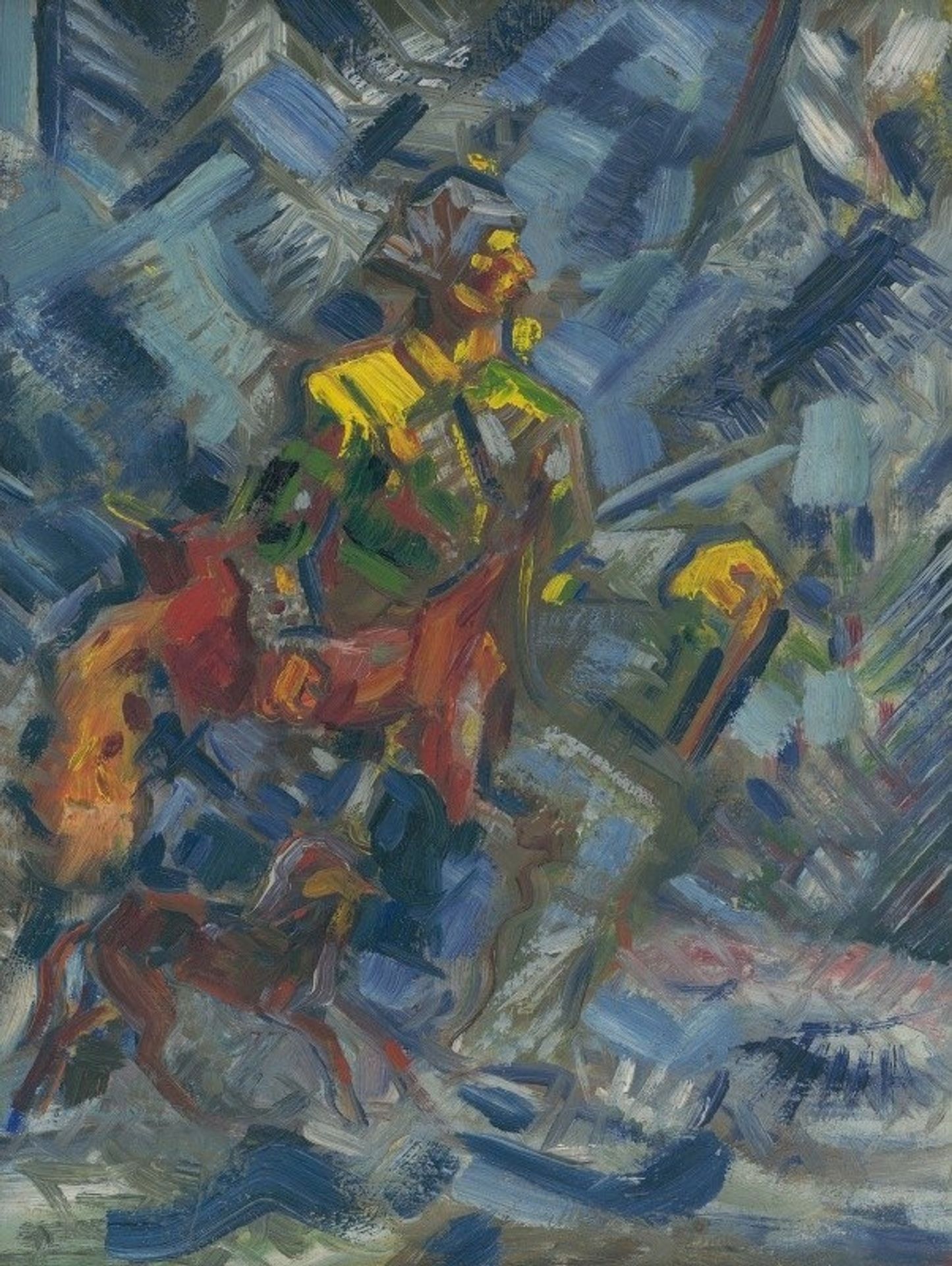 Hunter in a Blue Forest by Arnold Peter Weisz-Kubínčan