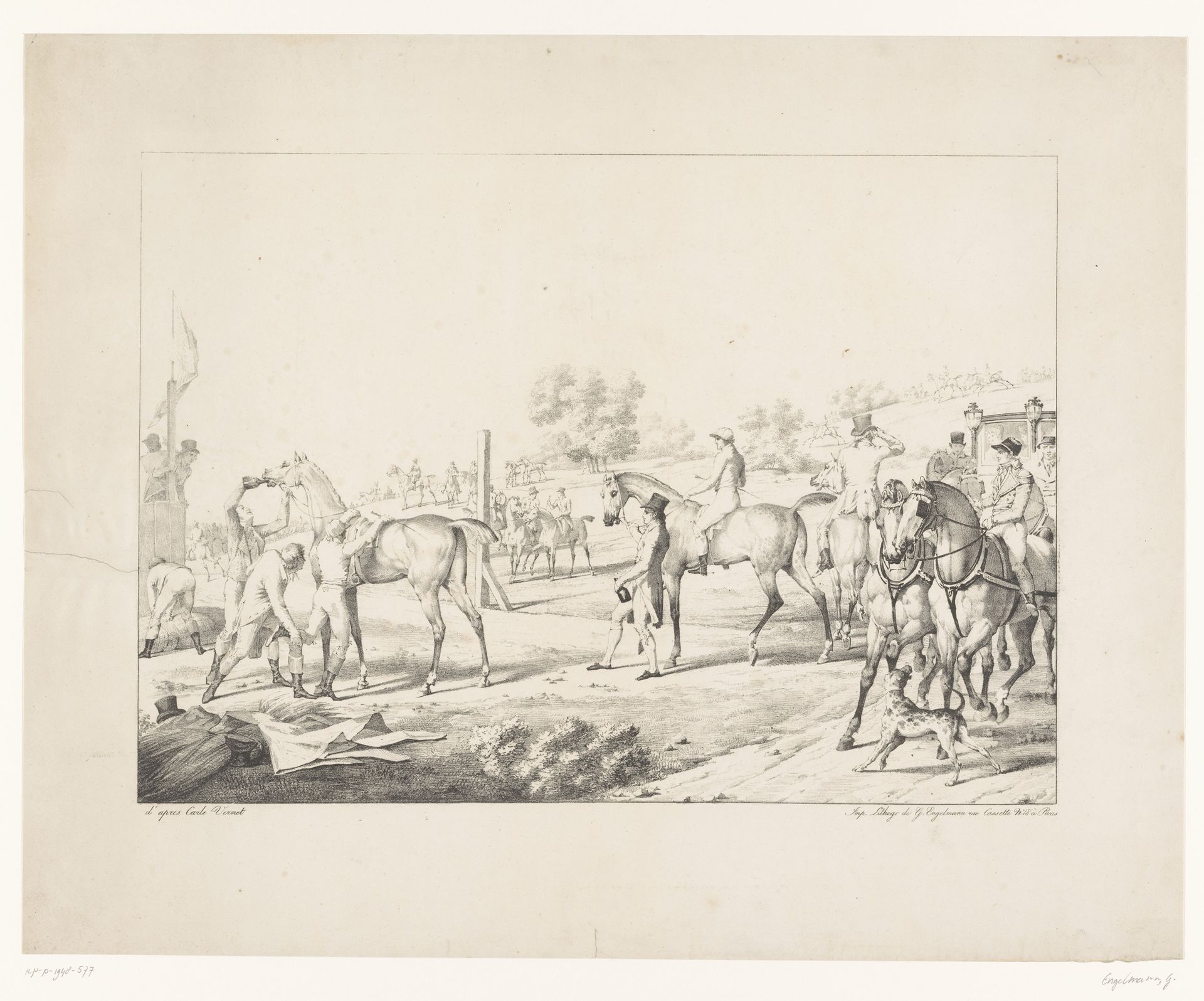 Voorbereiding van de paardenrennen by Anonymous